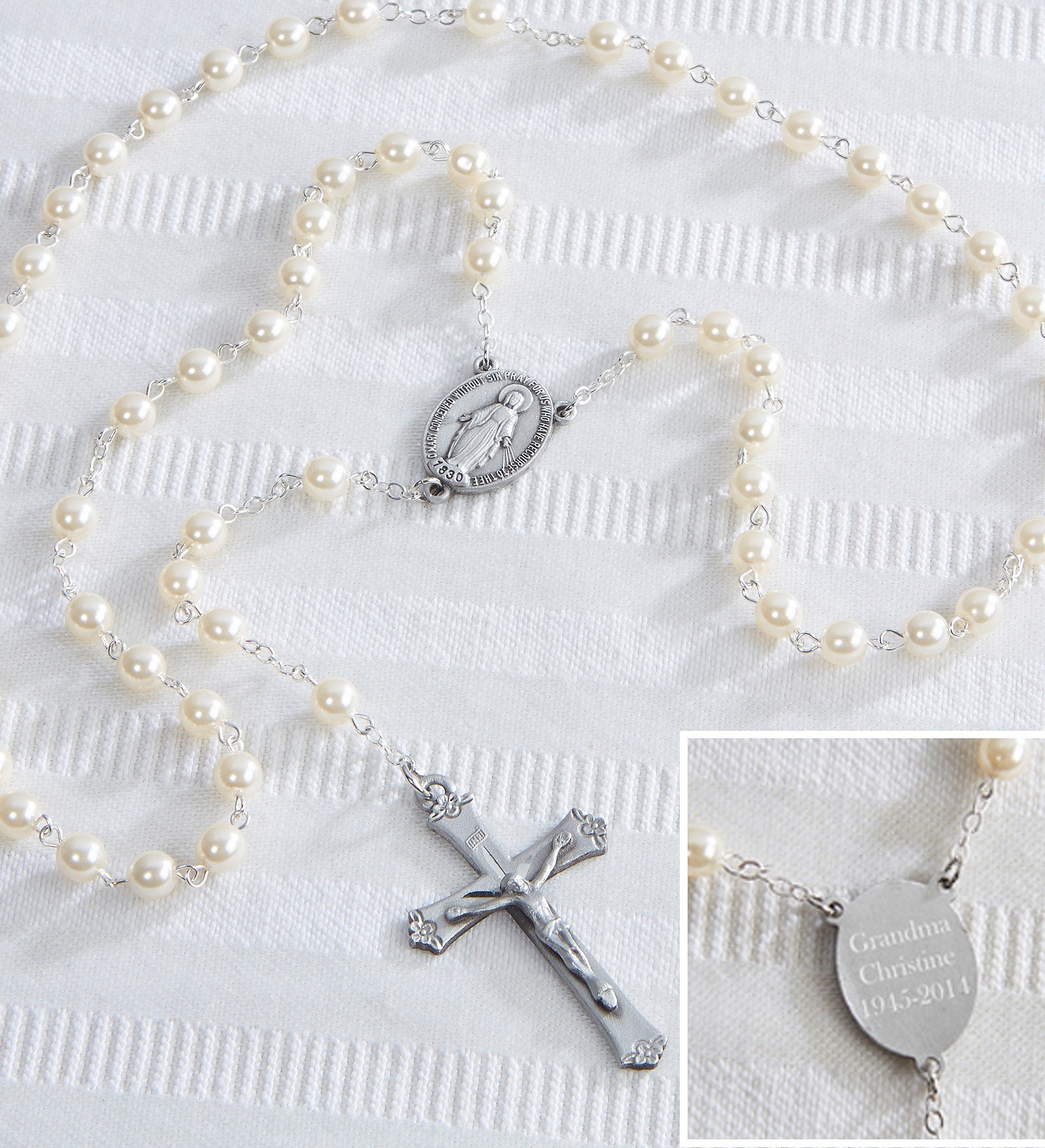Personalized Adult Pearl Rosary
