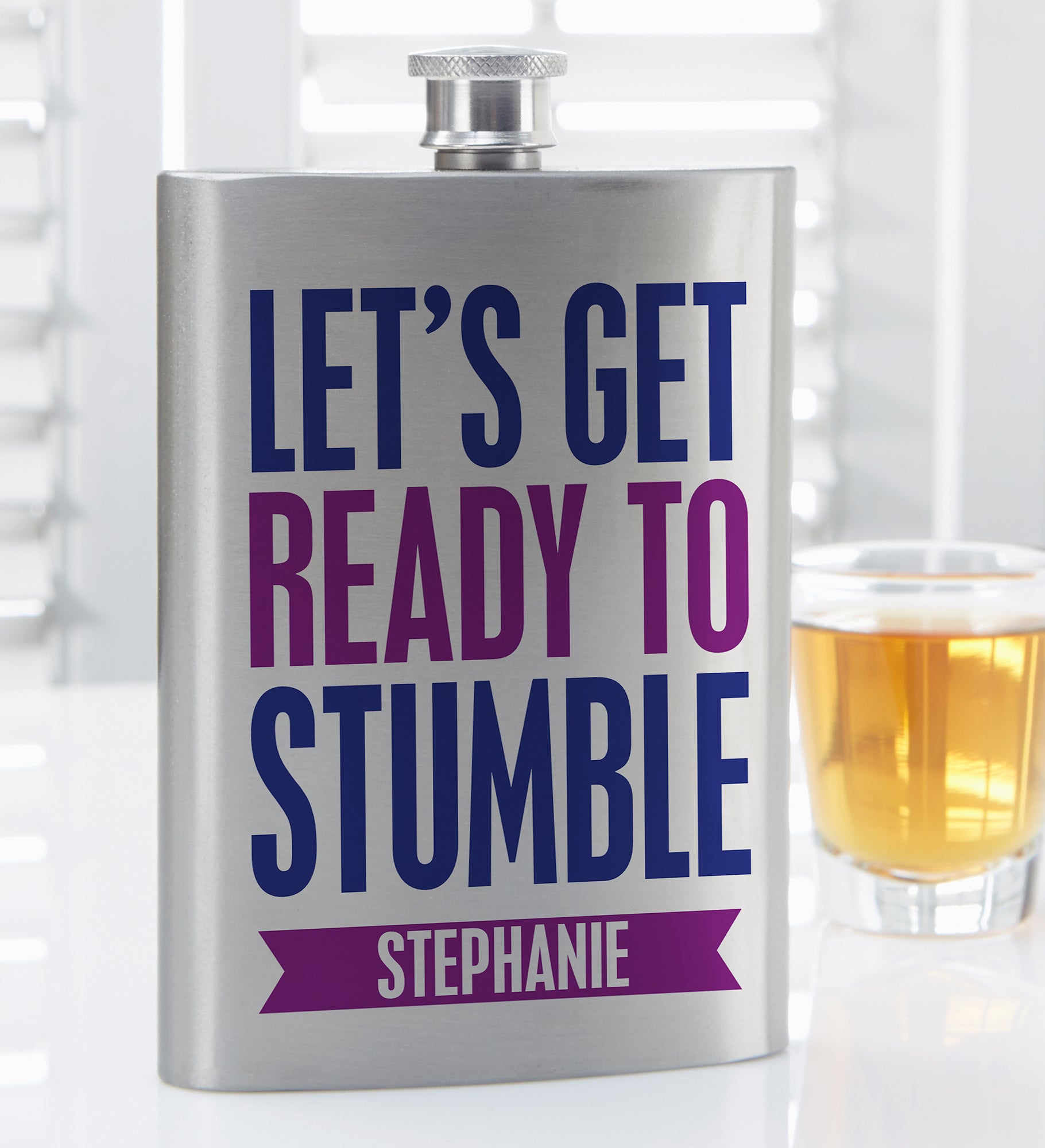 Party It Up Personalized Funny Quote Flask