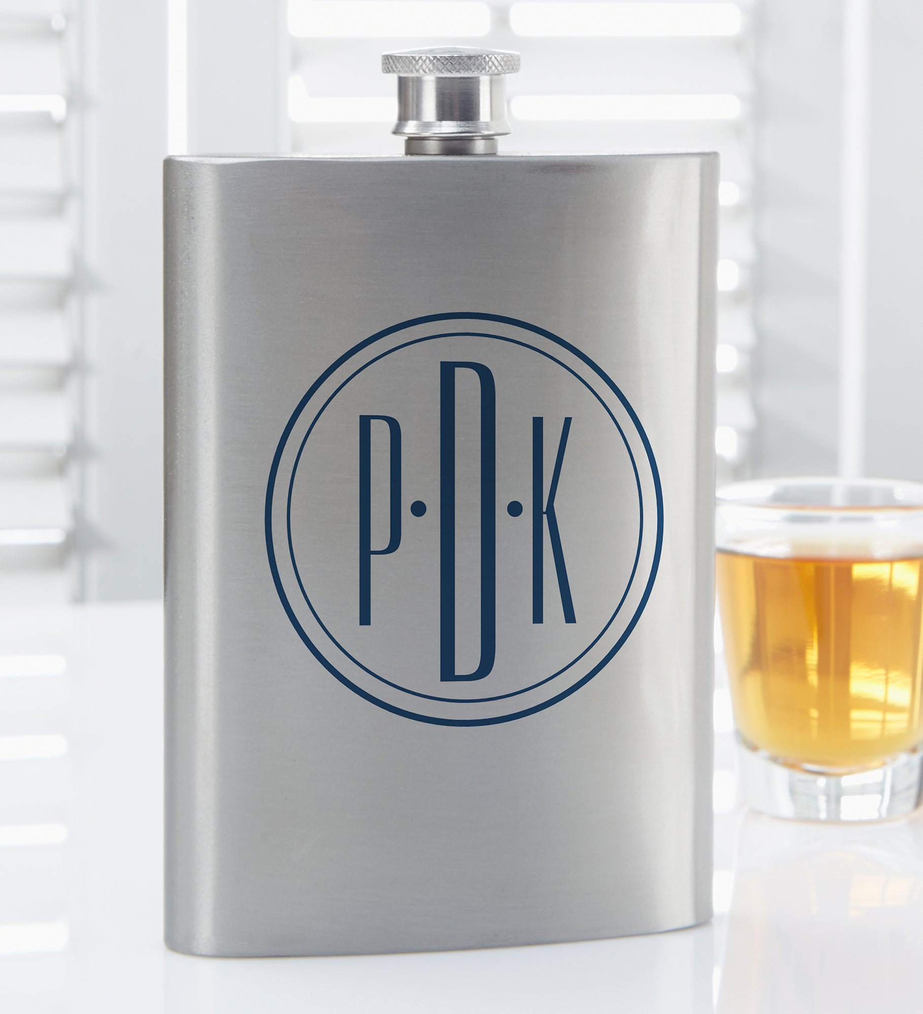Distinguished Monogram Personalized Flask