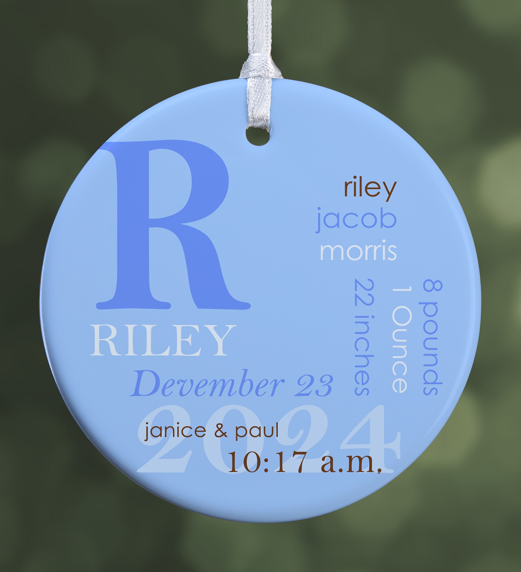 All About Baby Photo Personalized Birth Ornament