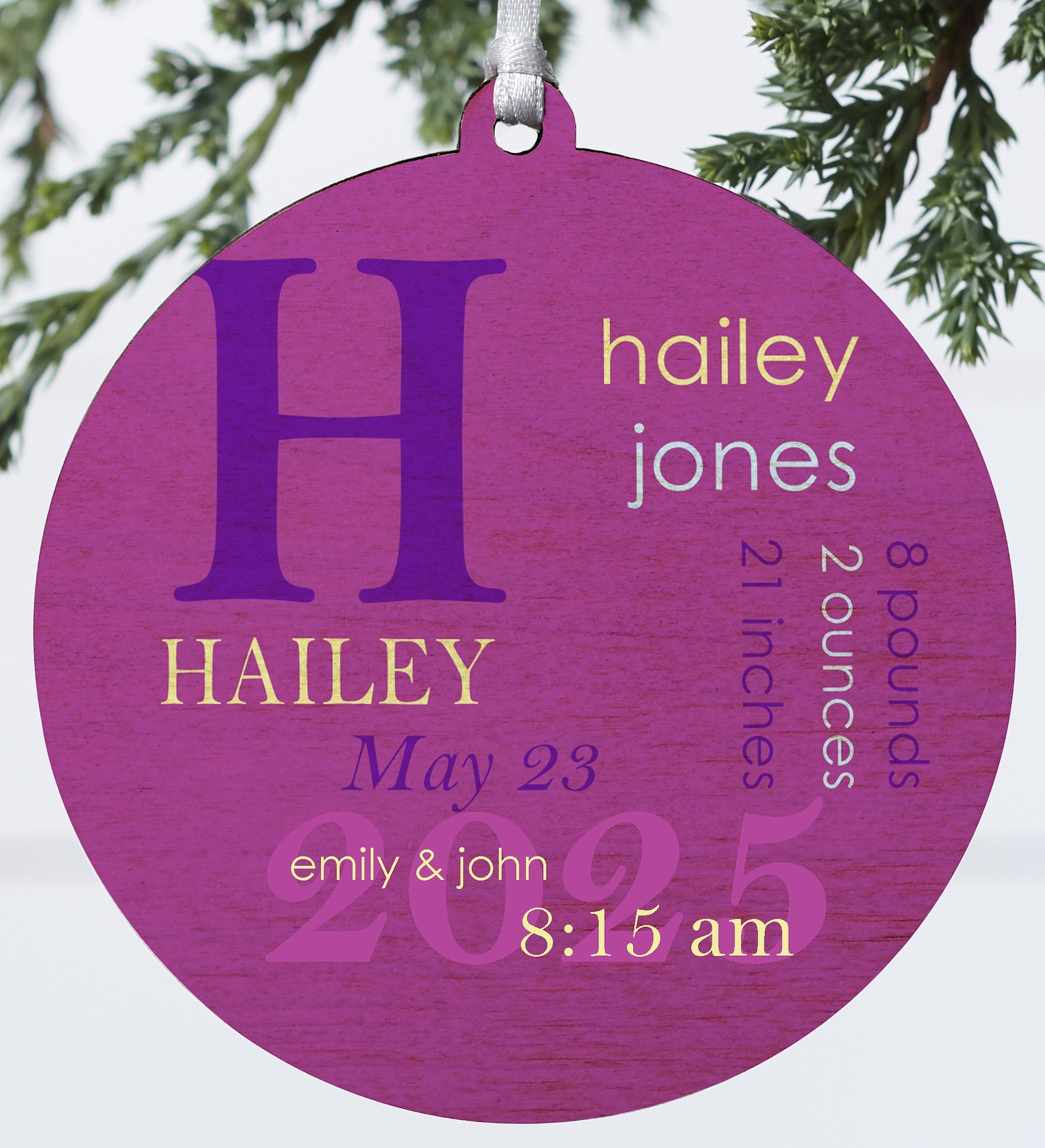 All About Baby Photo Personalized Birth Ornament