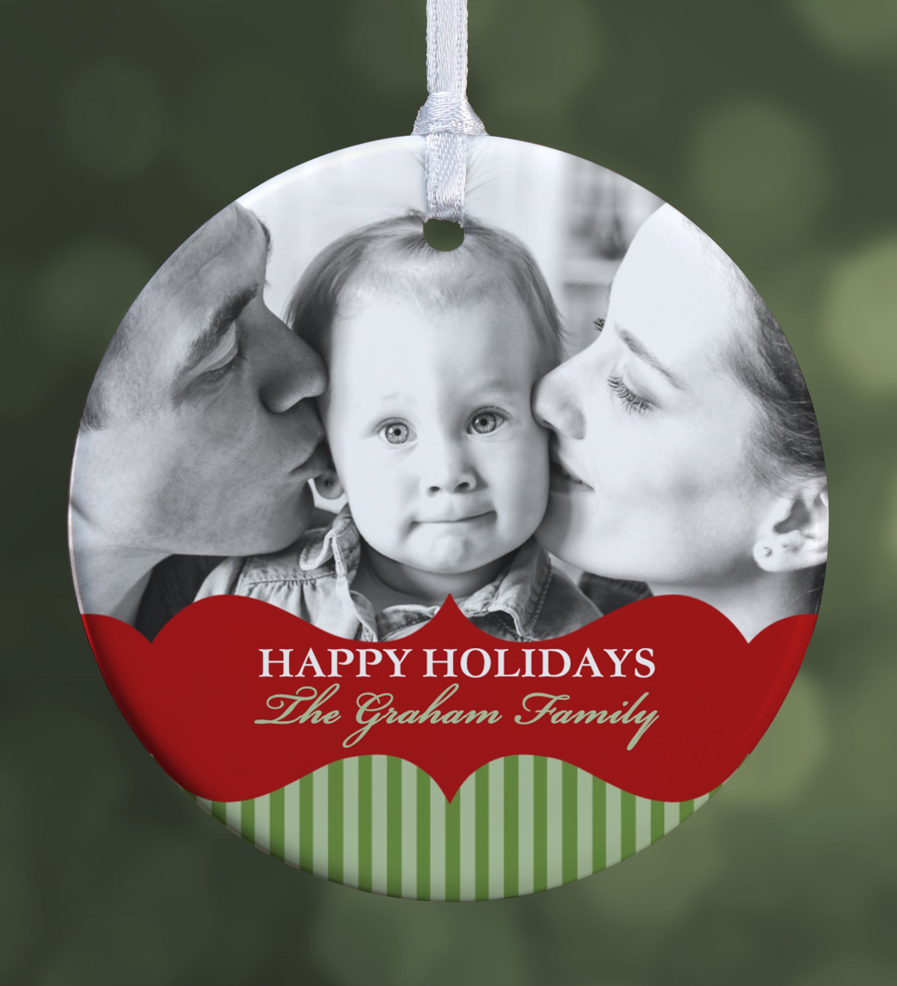 Classic Holiday Personalized Photo Ornament