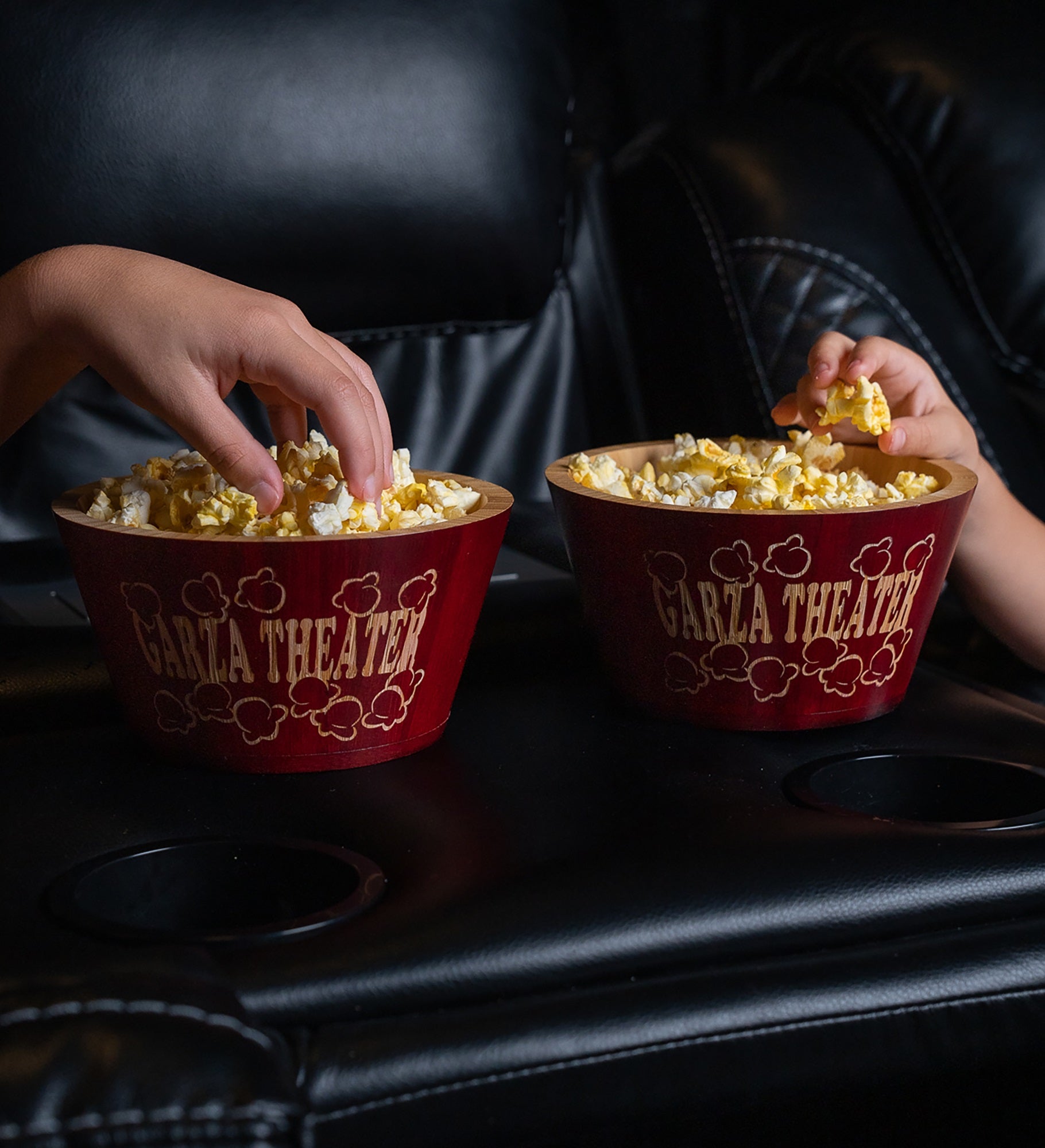 Popcorn Night Bamboo Personalized Bowls