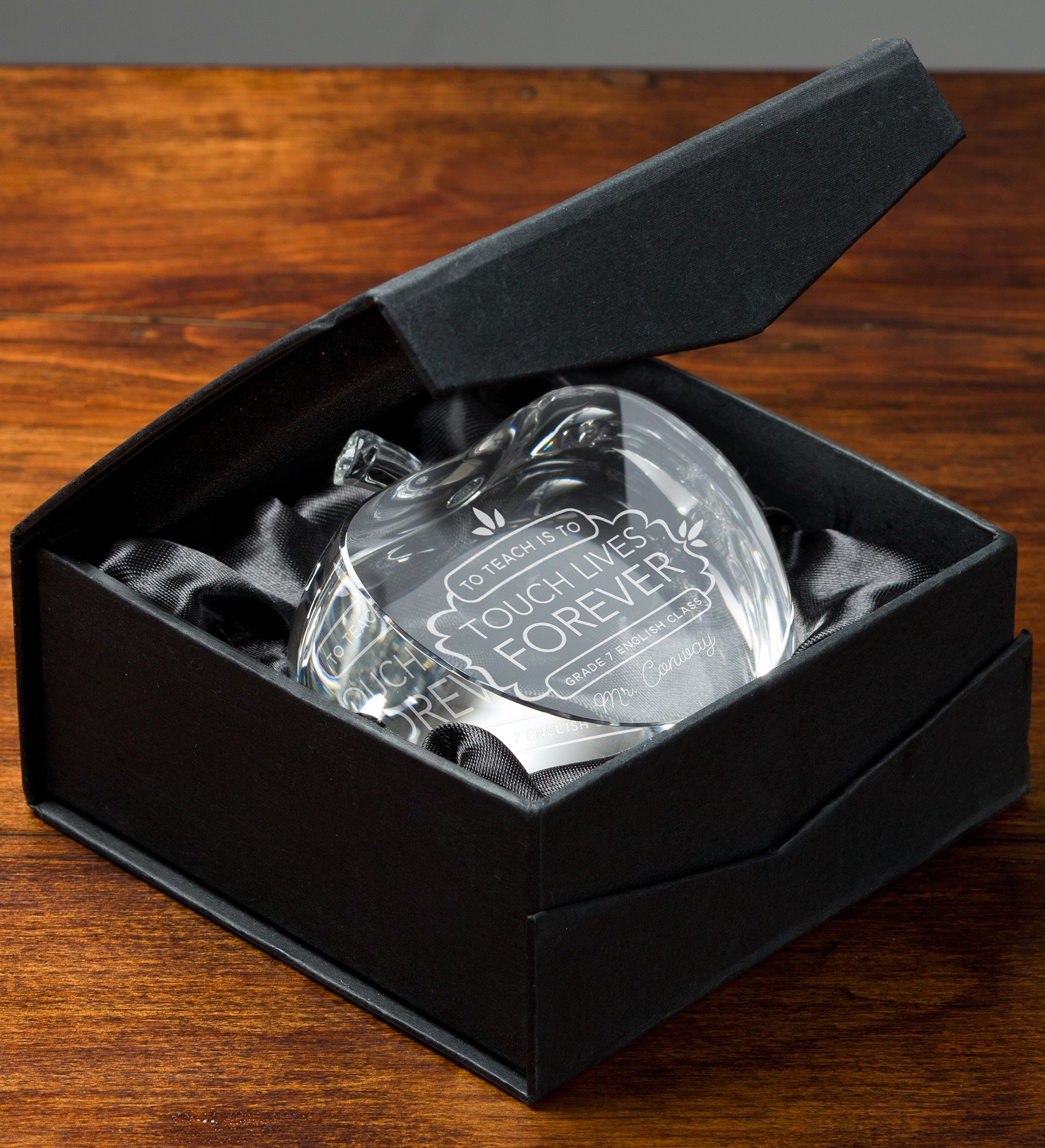 Teaching Touches Lives Personalized Crystal Apple Keepsake