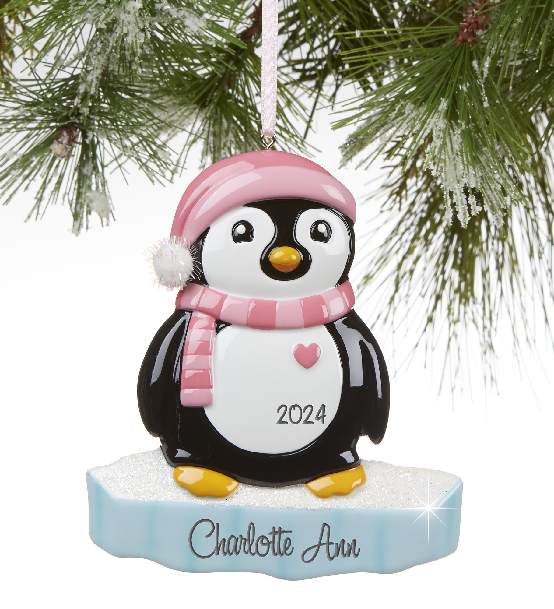 North Pole Penguin Girl<sup>©</sup> Personalized Ornament