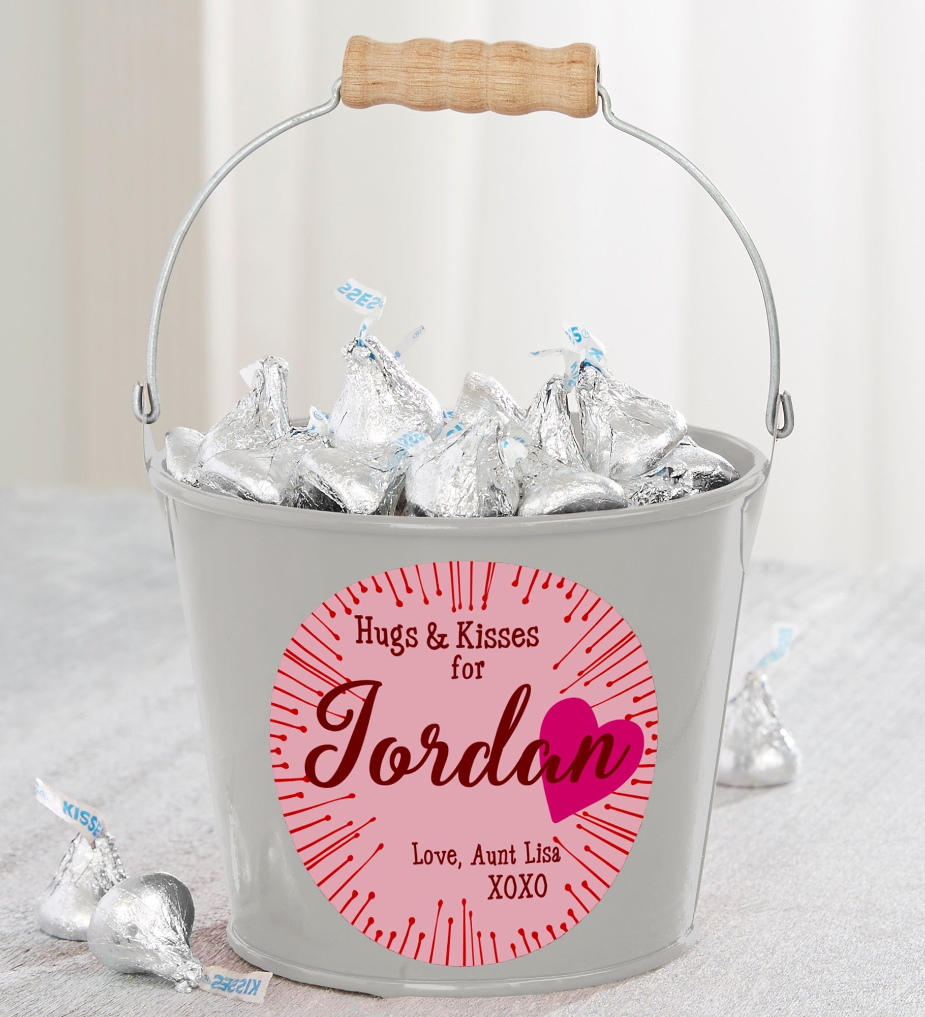 Hugs & Kisses Personalized Treat Bucket