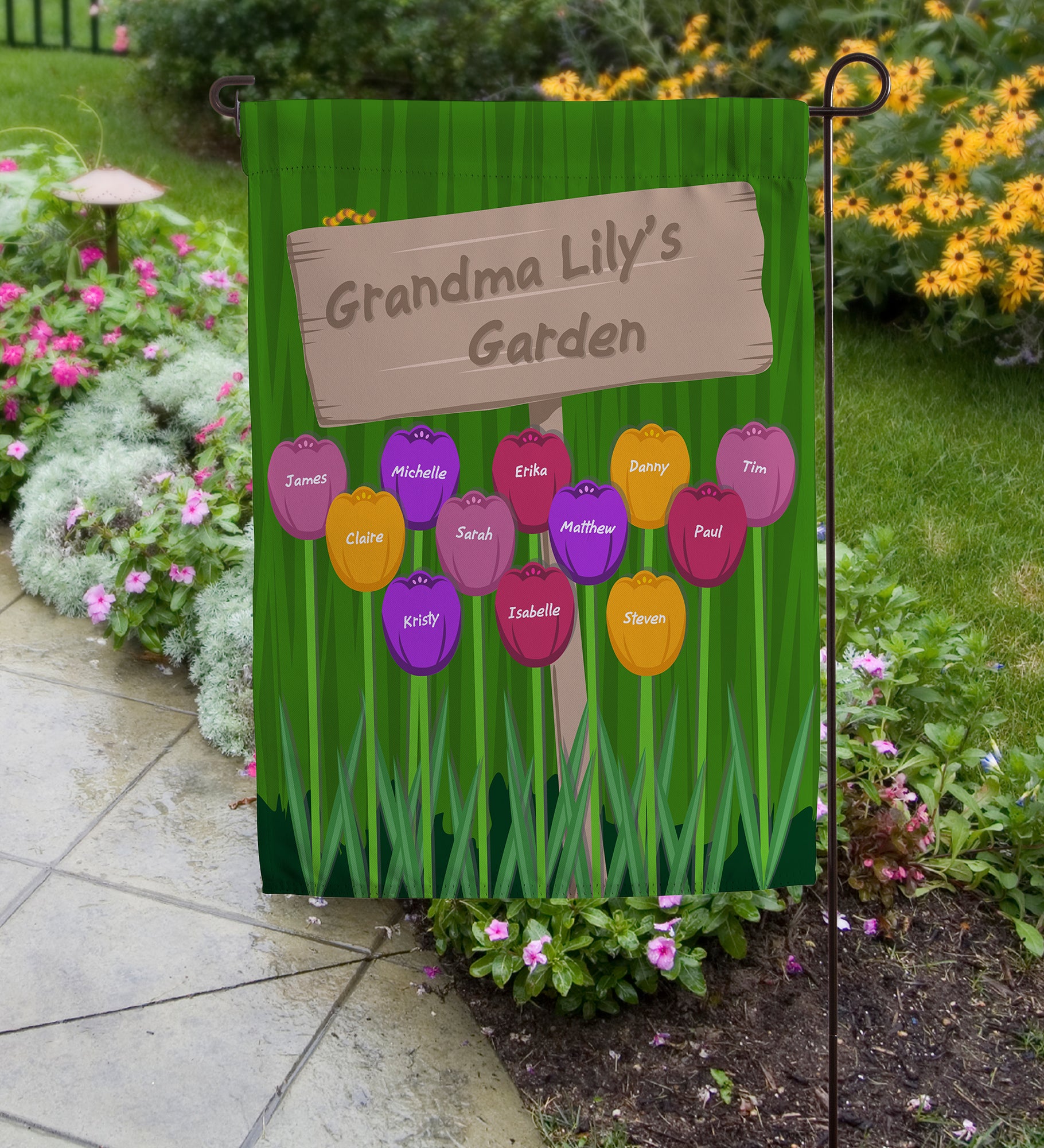 Grandma's Garden Personalized Garden Flag