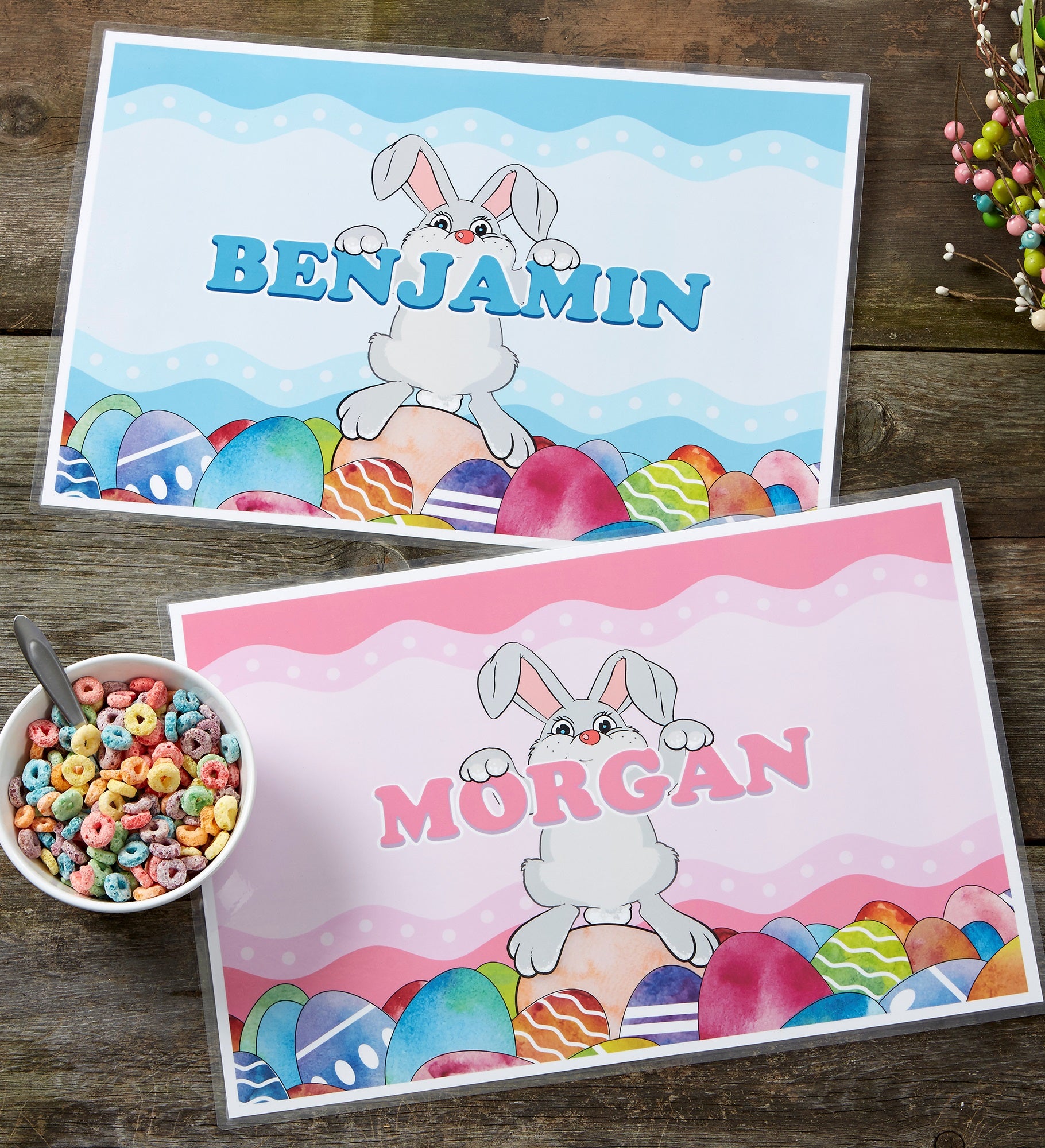 Bunny Love Personalized Laminated Placemat