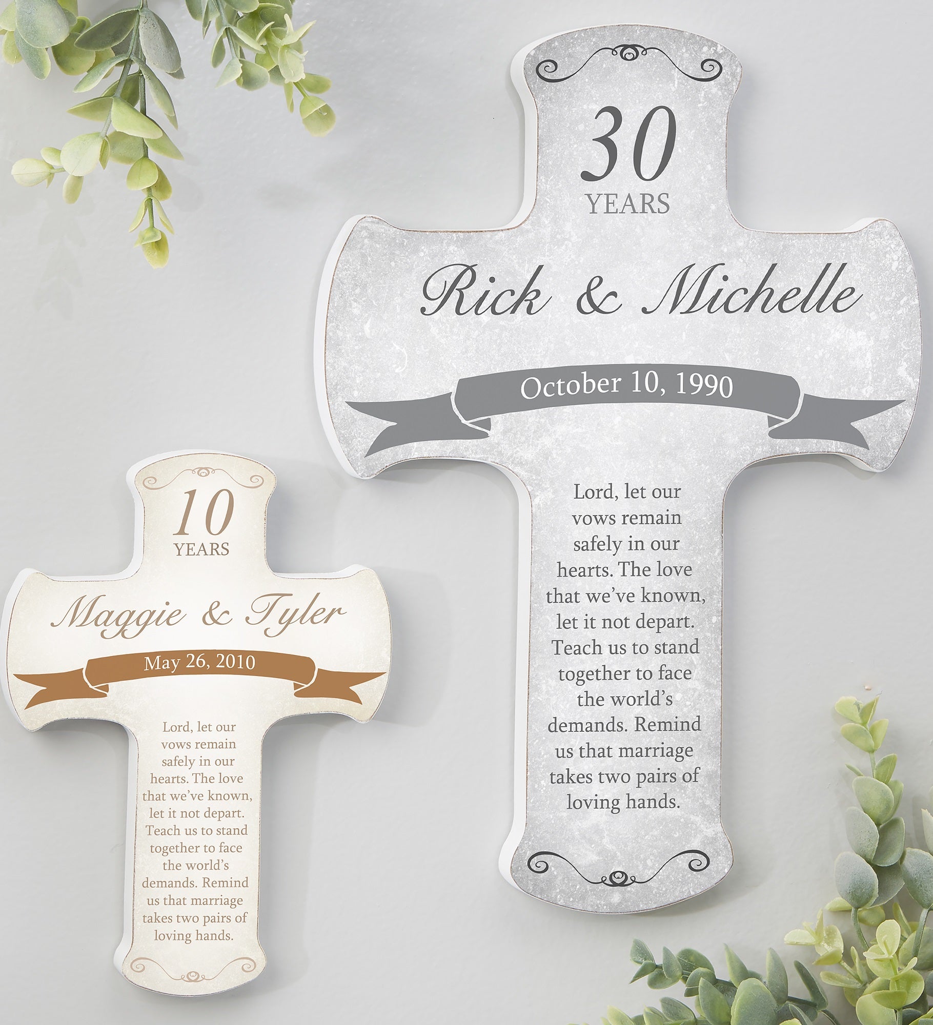 Anniversary Blessings Personalized Cross