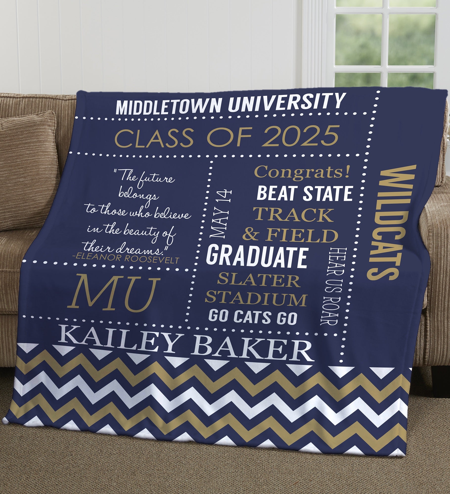 School Memories Personalized Graduation Blanket