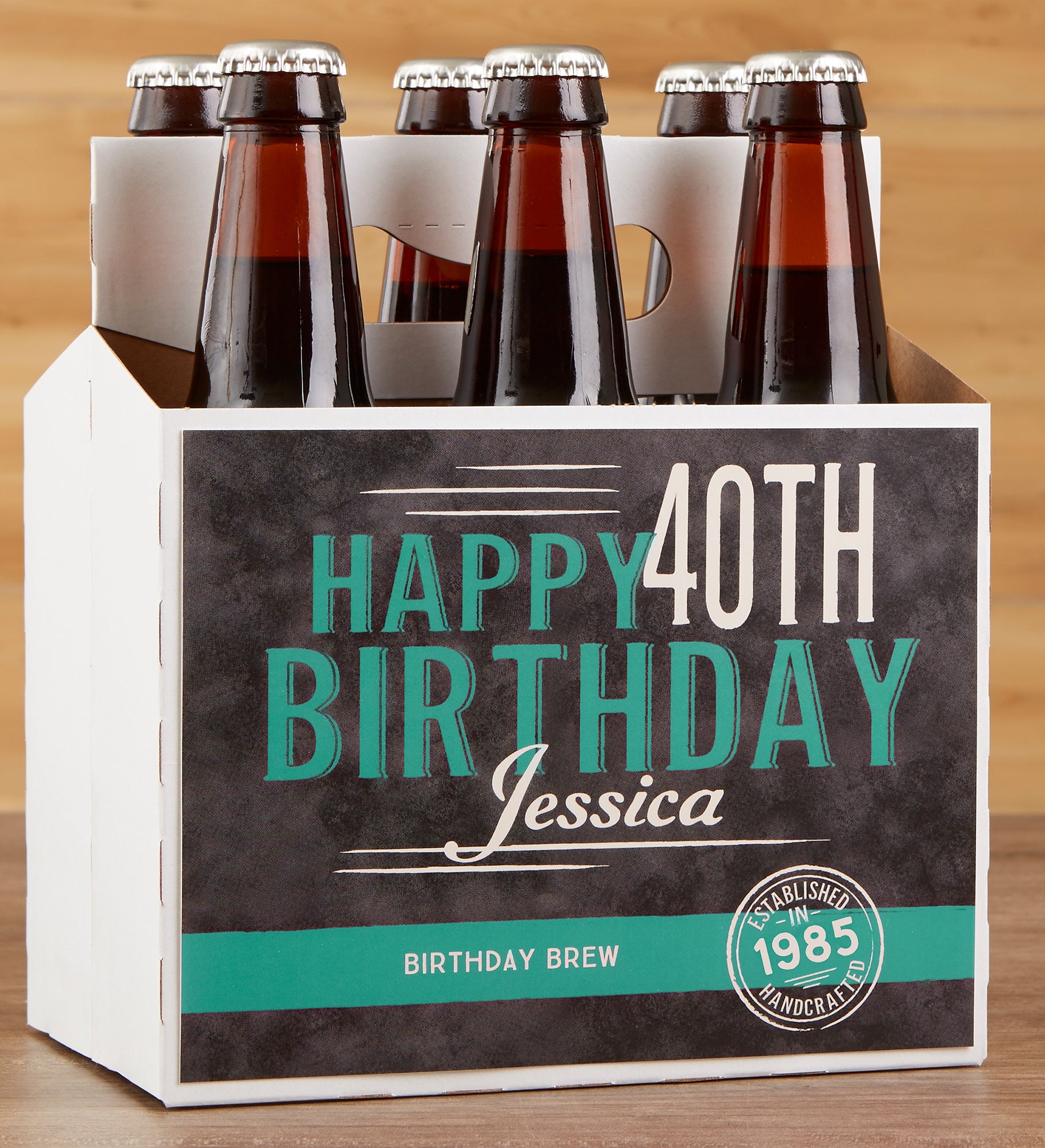 Vintage Age Personalized Beer Bottle Labels & Bottle Carrier