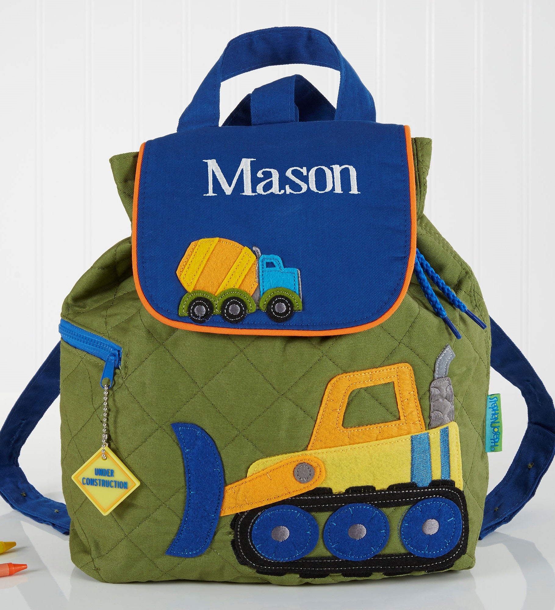 Construction Embroidered Kid's Backpack by Stephen Joseph