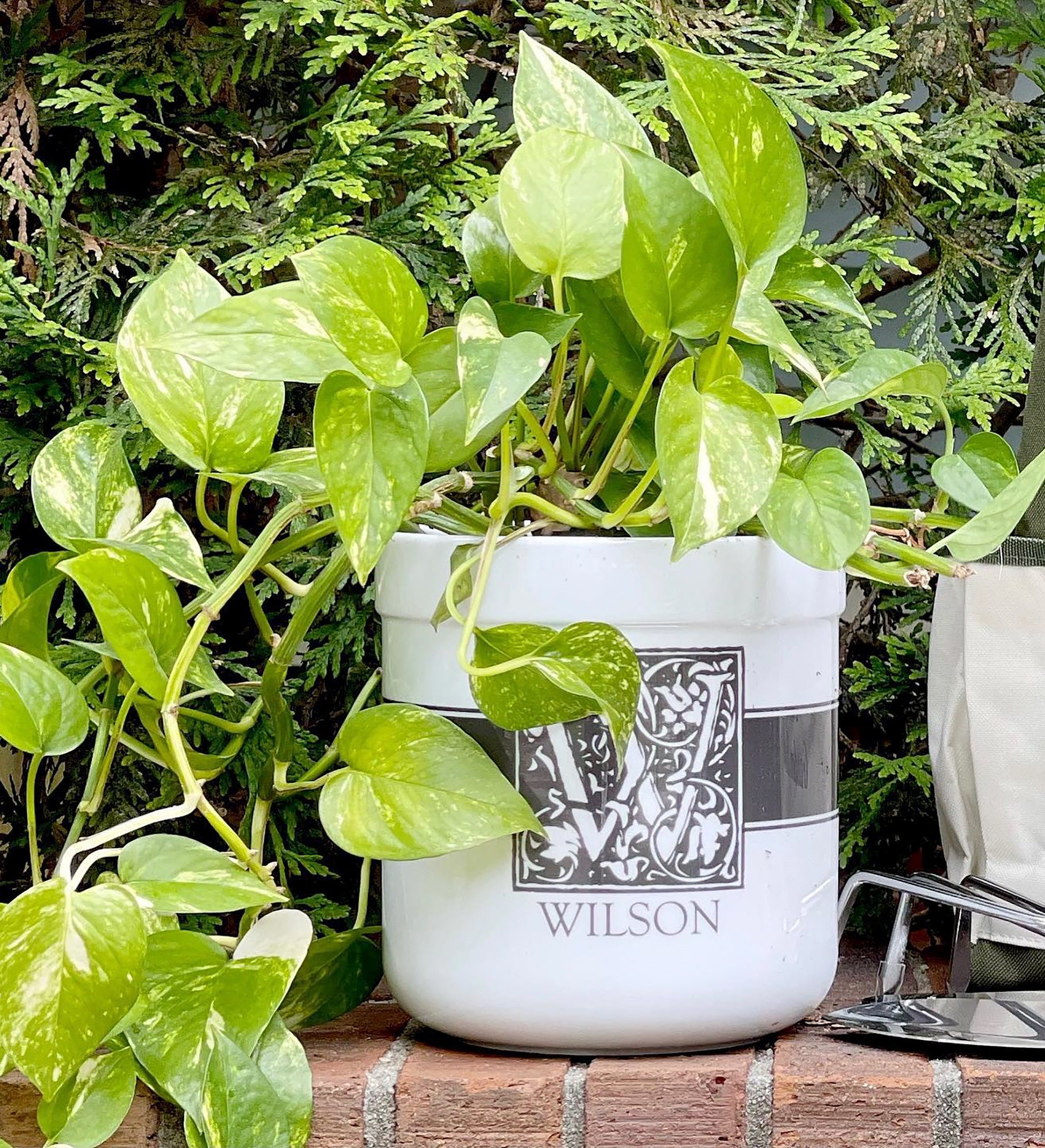 Floral Monogram Personalized Outdoor Flower Pot