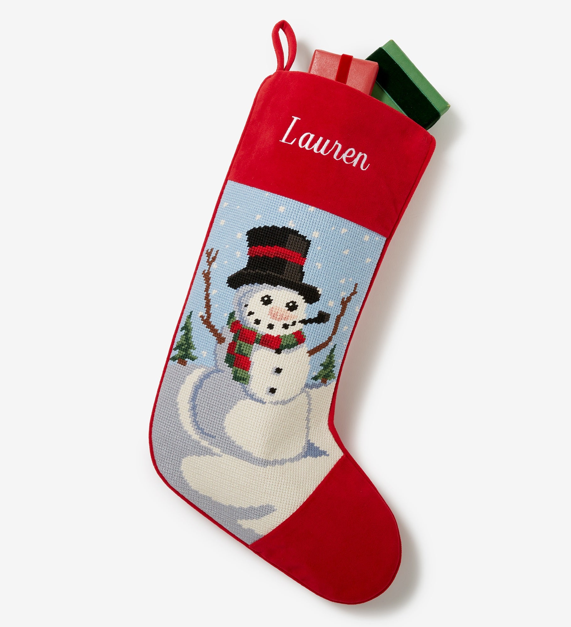 Winter Charm Personalized Needlepoint Stockings