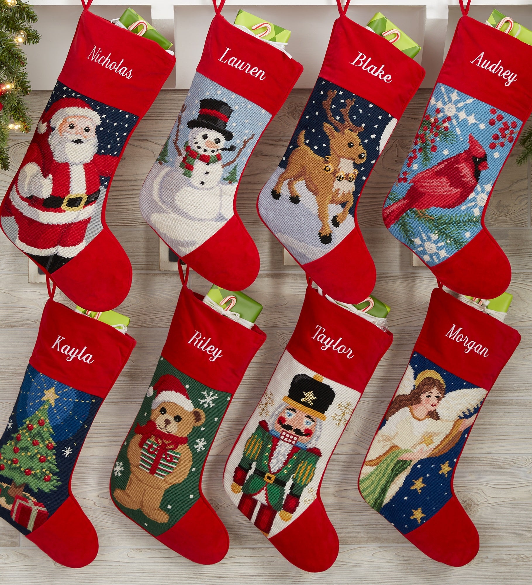 Winter Charm Personalized Needlepoint Stockings