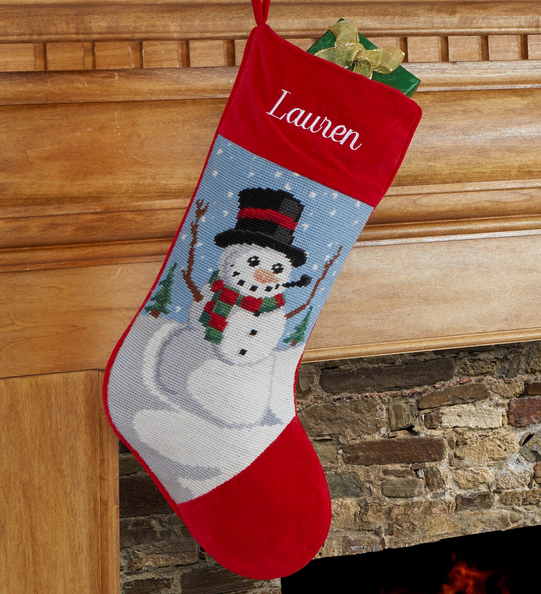 Winter Charm Personalized Needlepoint Stockings