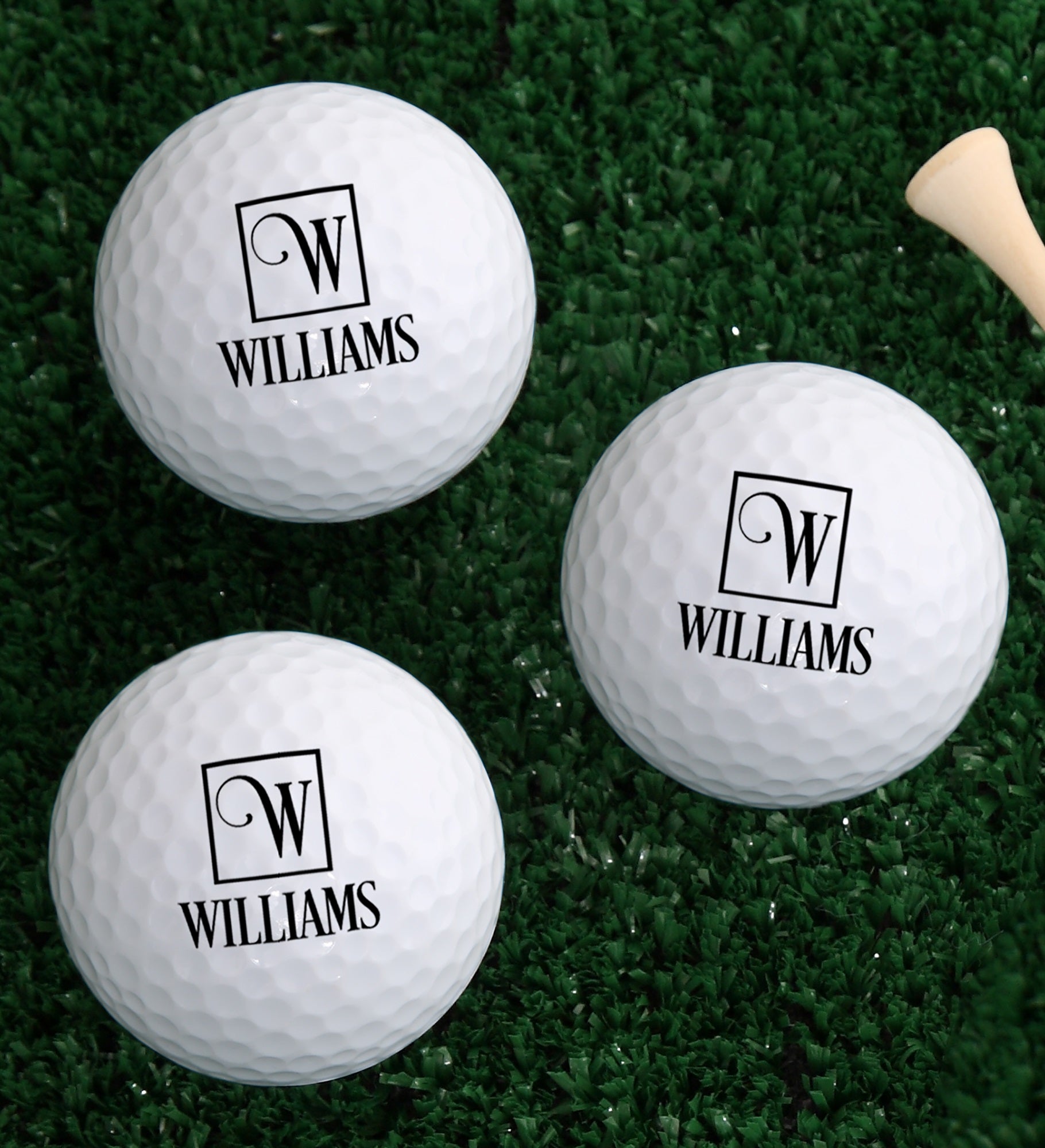 Square Monogram Personalized Golf Ball Set of 12