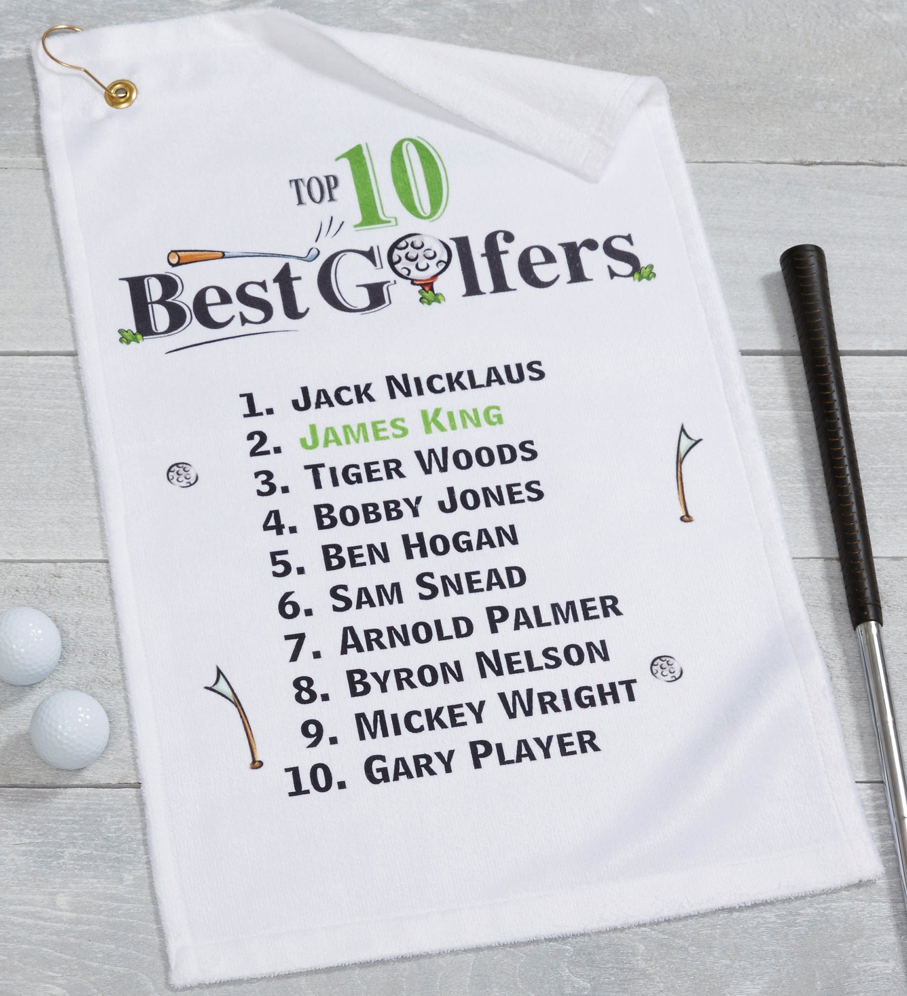 Top 10 Golfers Personalized Golf Towel