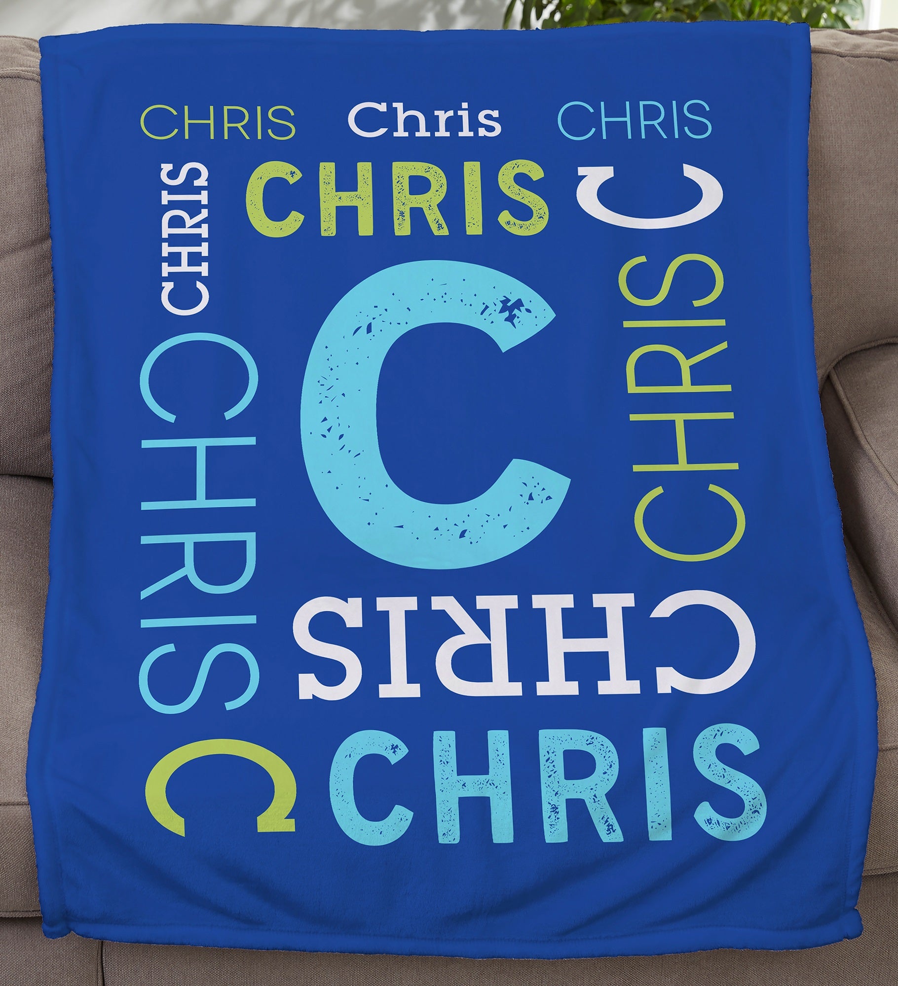 Repeating Name Personalized Blanket