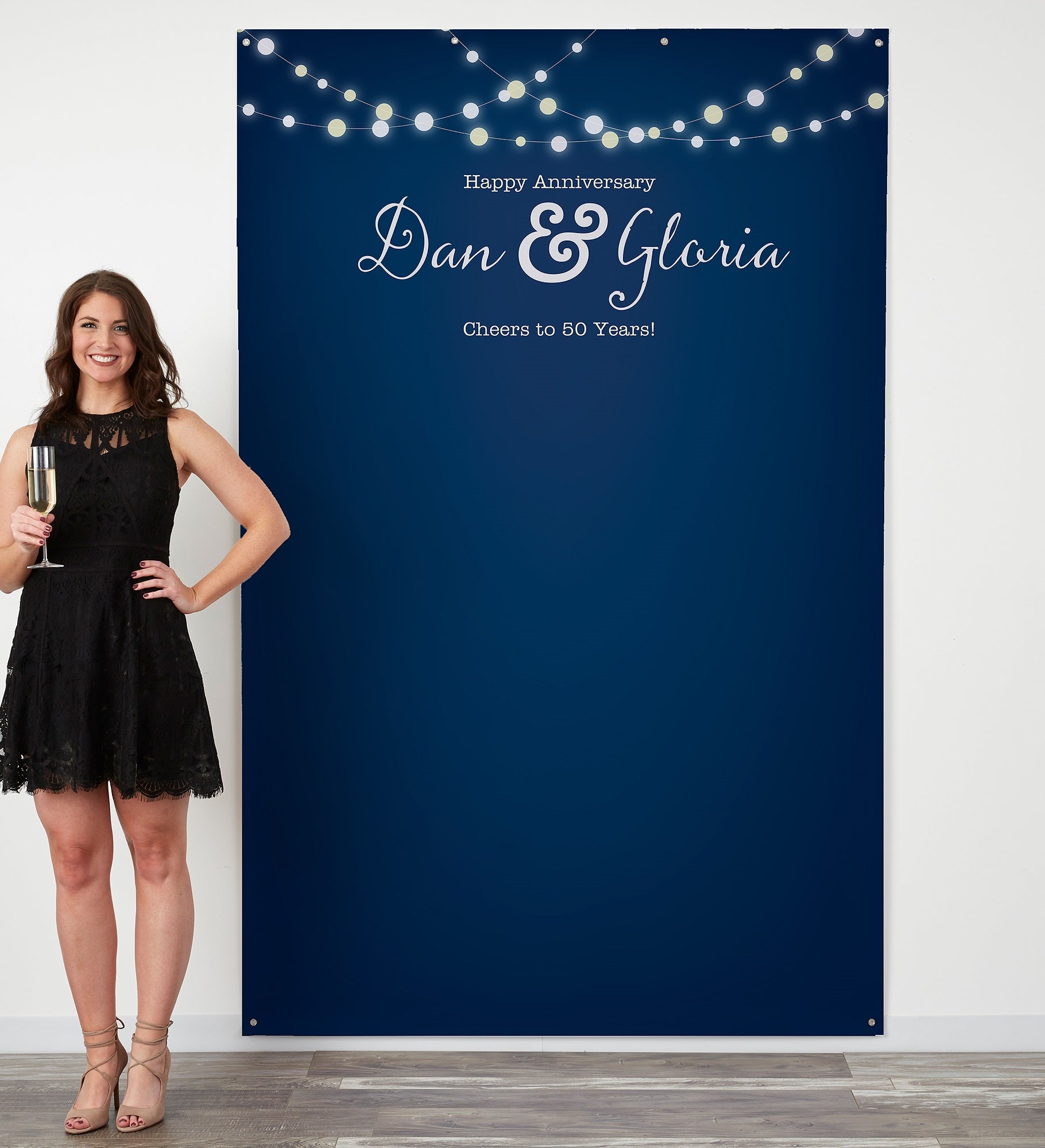 Twinkle Lights Personalized Photo Backdrop