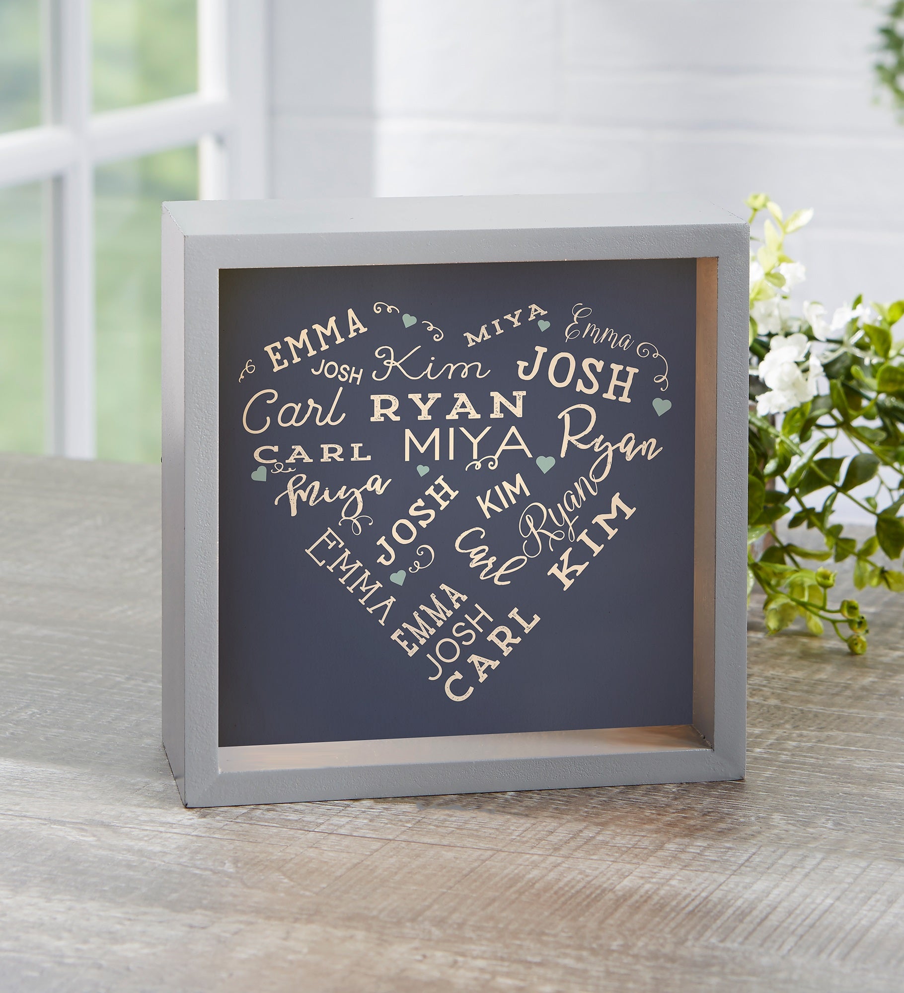 Close To Her Heart Personalized LED Light Shadow Box