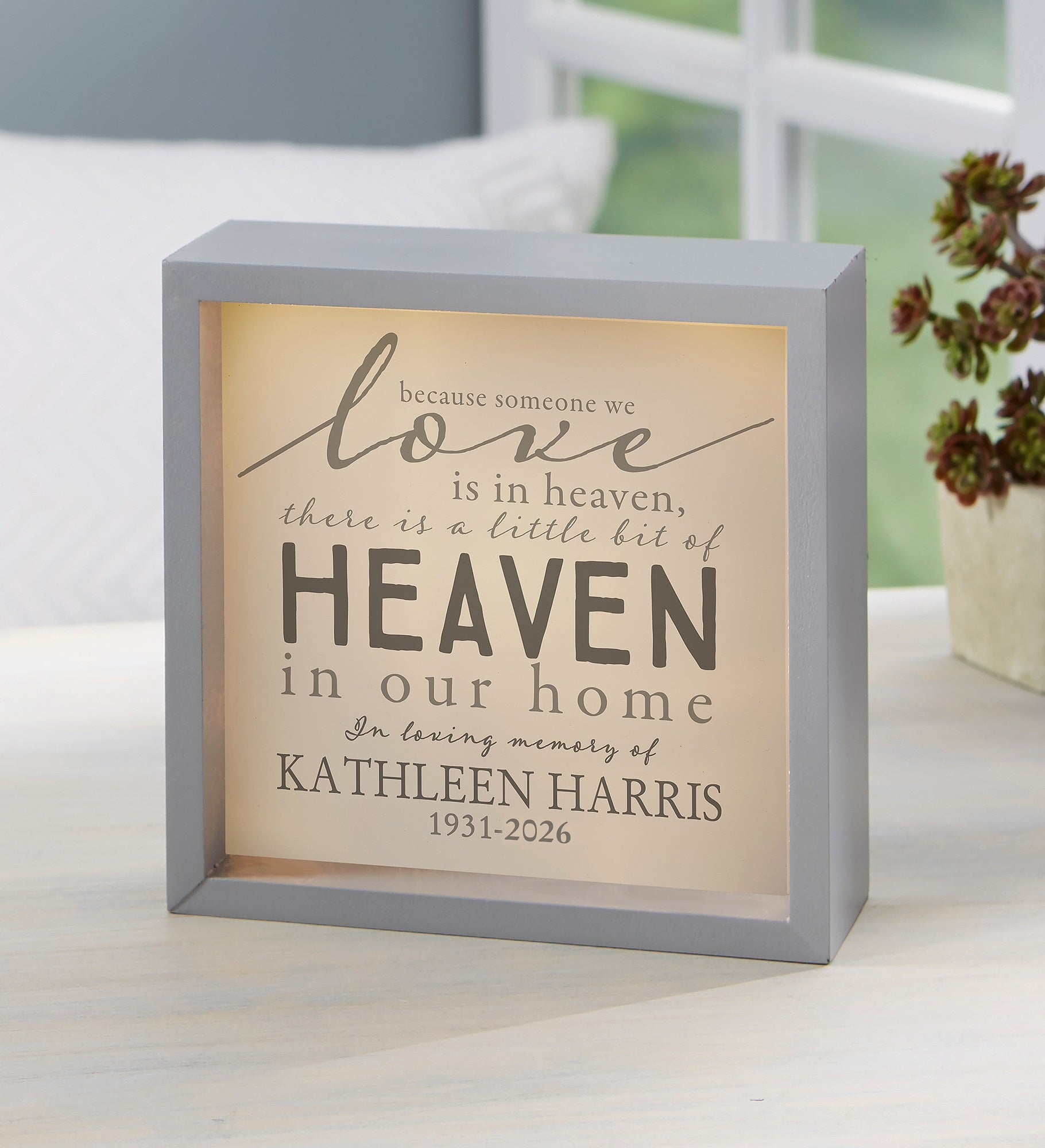 Heaven In Our Home Personalized LED Light Shadow Box