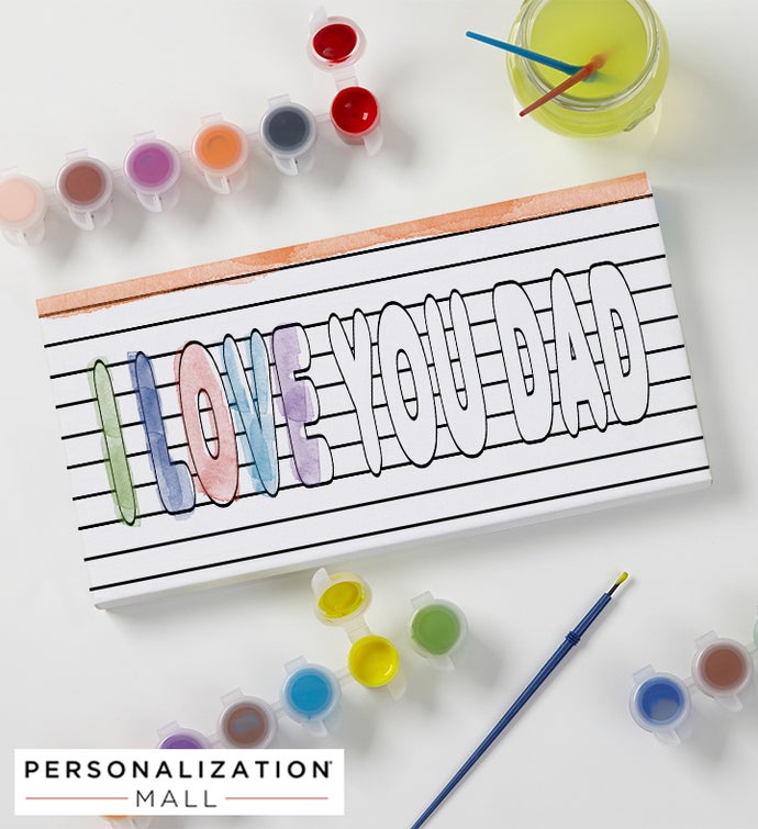 Paint It! DIY Personalized Coloring Canvas Print For Dad