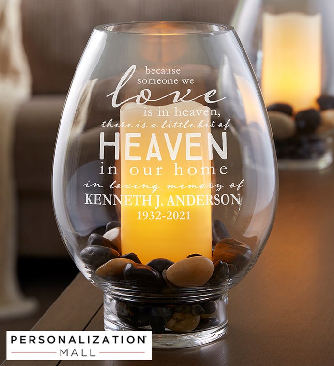 Heaven In Our Home Engraved Hurricane Candle Holder
