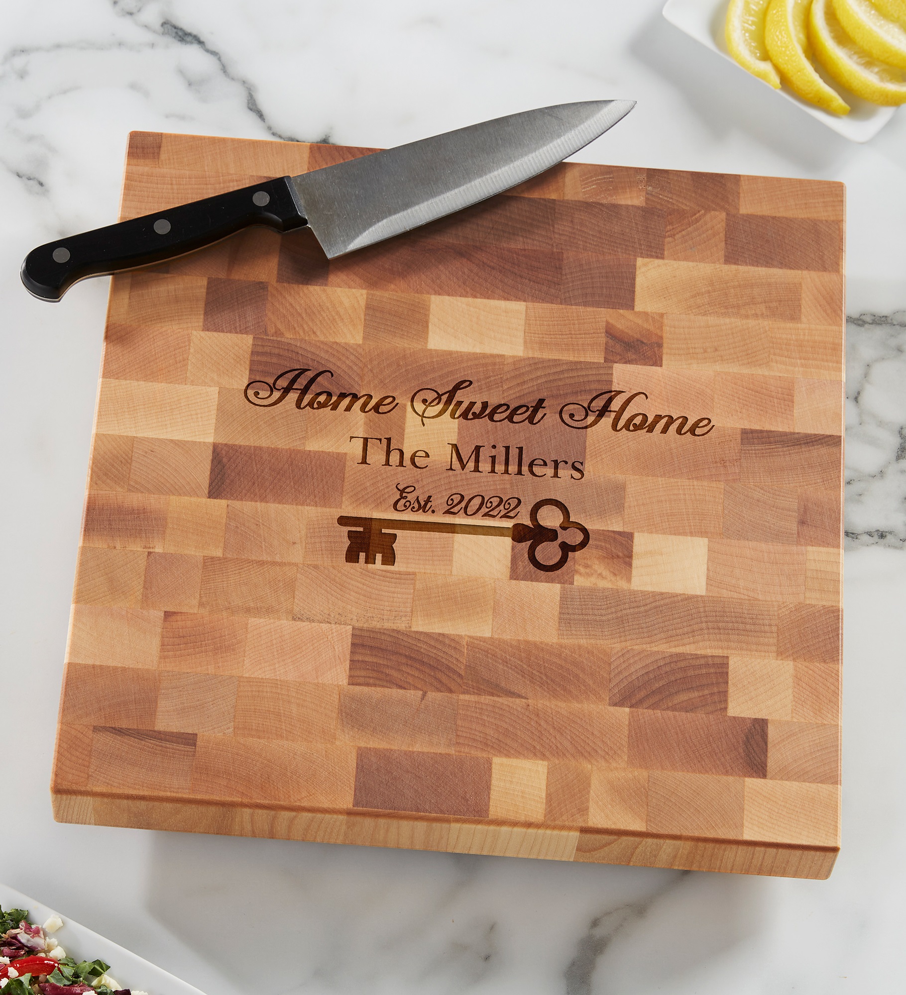 Key To Our Home Butcher Block Cutting Board