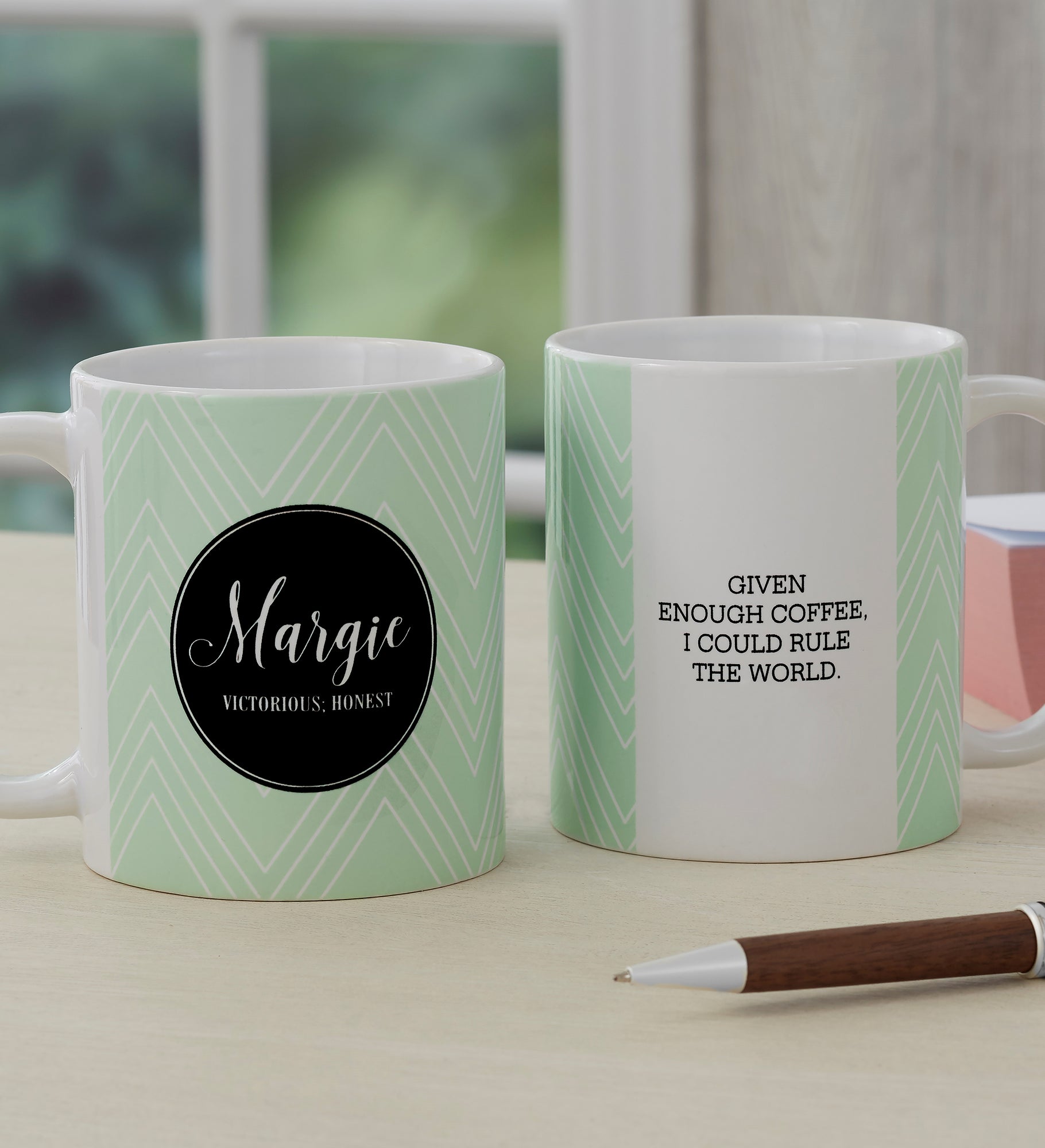 Name Meaning Personalized Geometric Coffee Mug