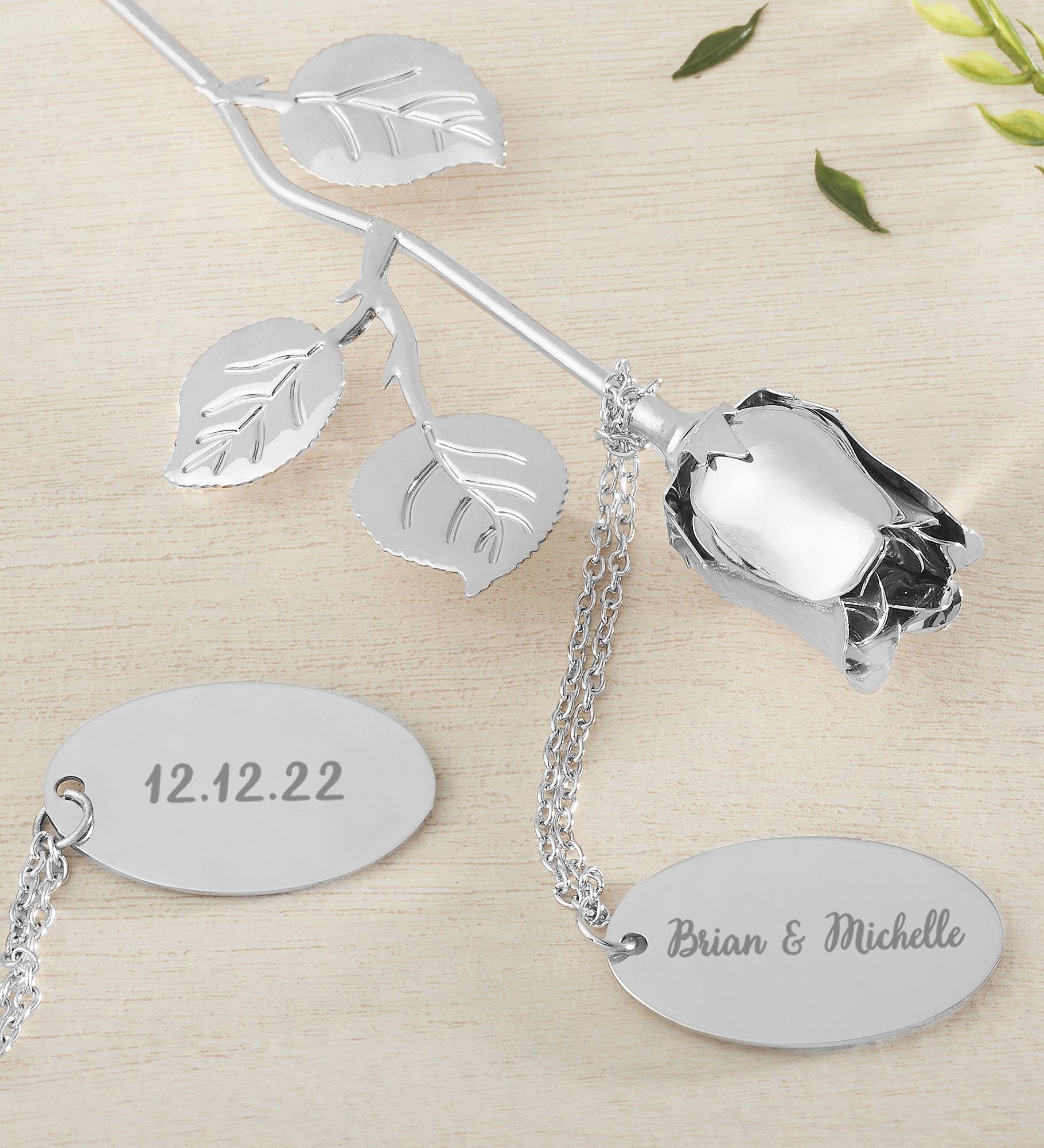 Happy Couple Engraved Keepsake Rose