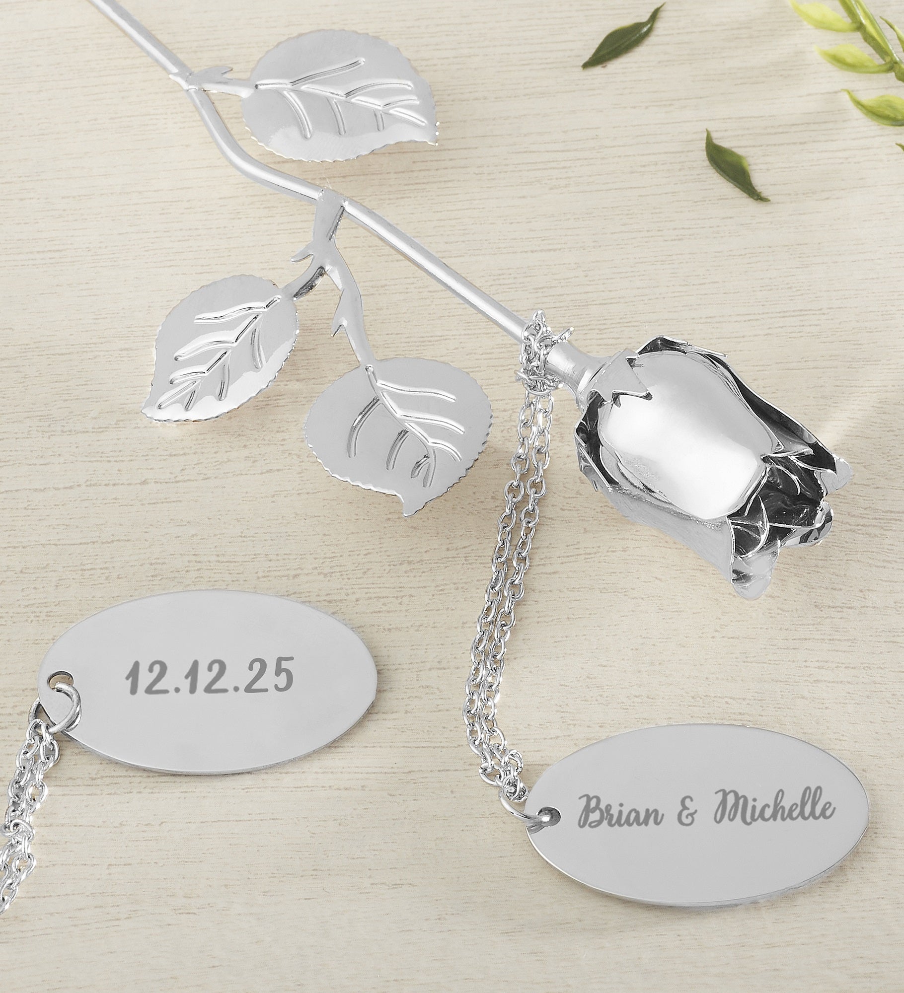 Happy Couple Engraved Keepsake Rose