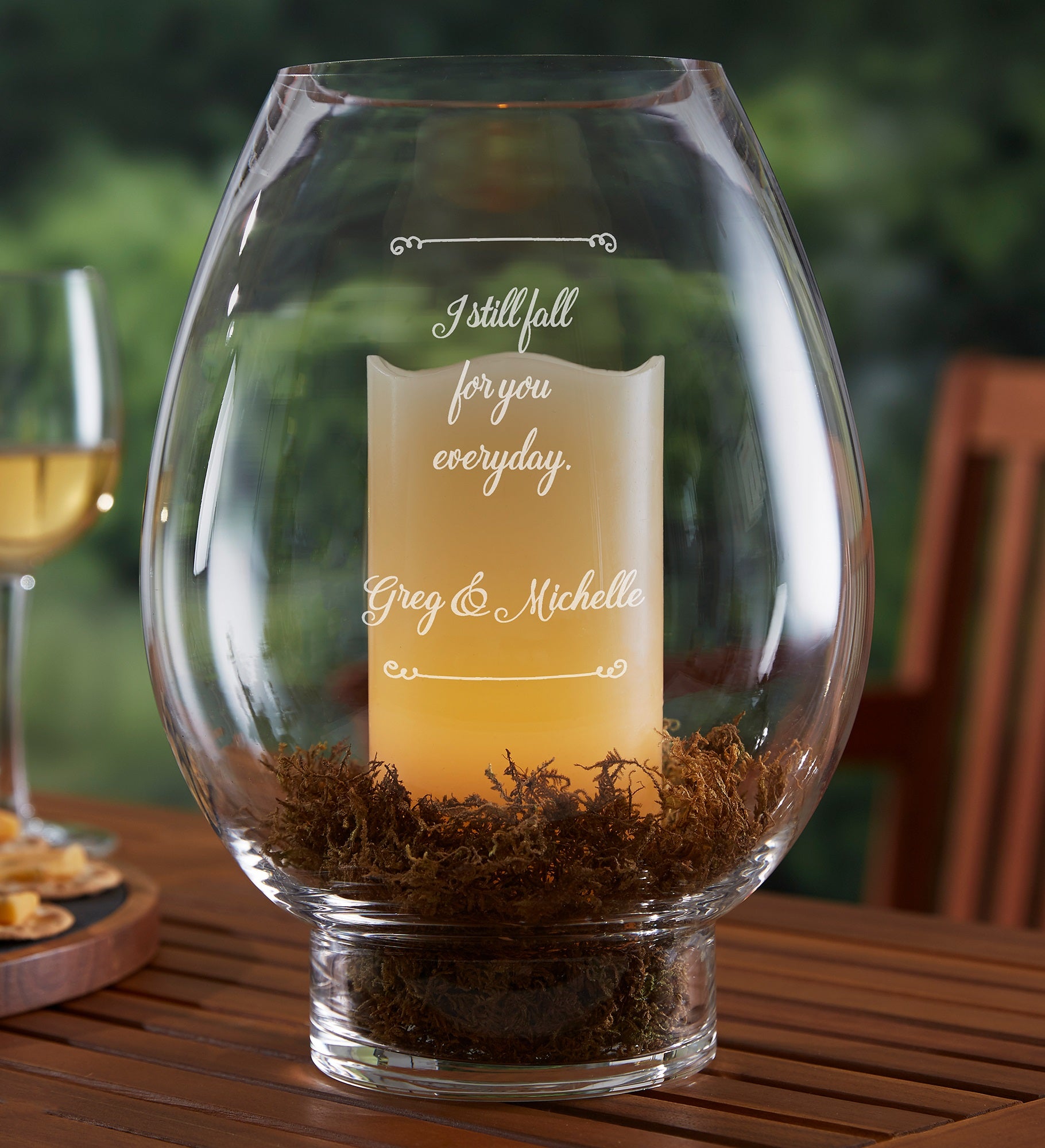 Write Your Own Engraved Hurricane Candle Holder