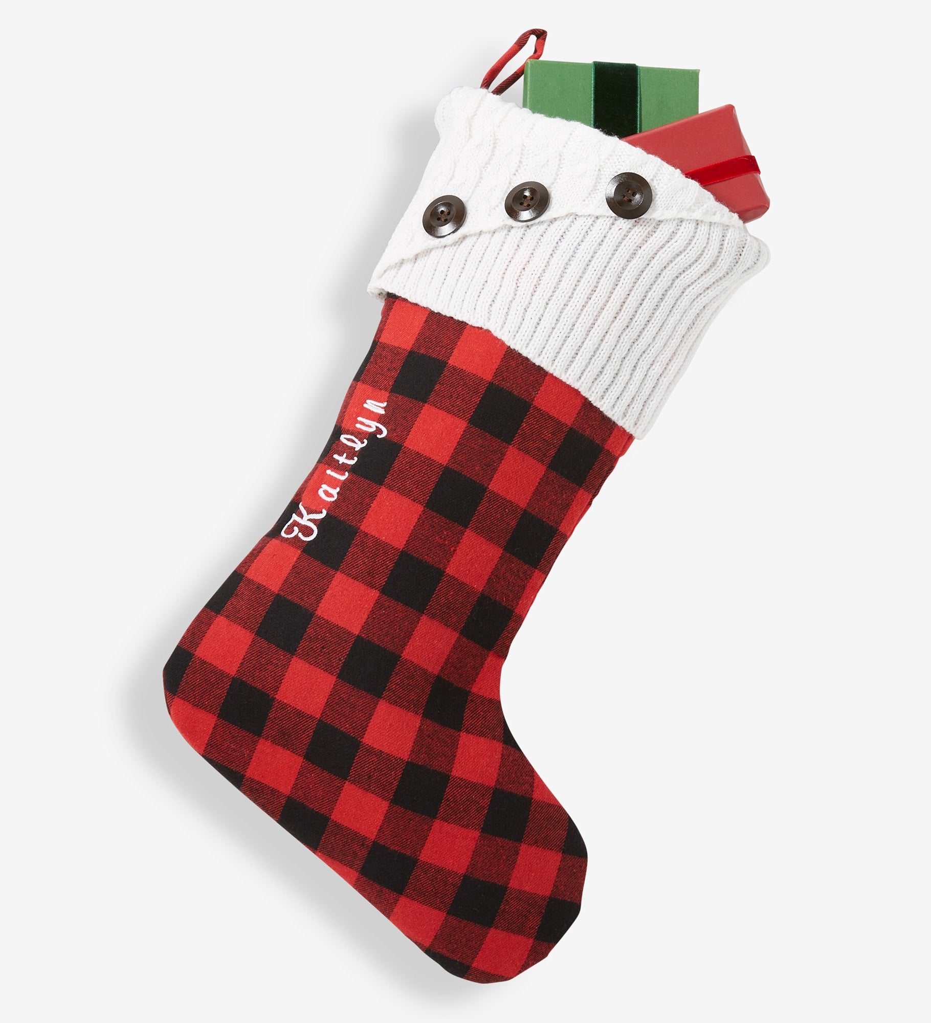 Buffalo Check Personalized Christmas Stockings