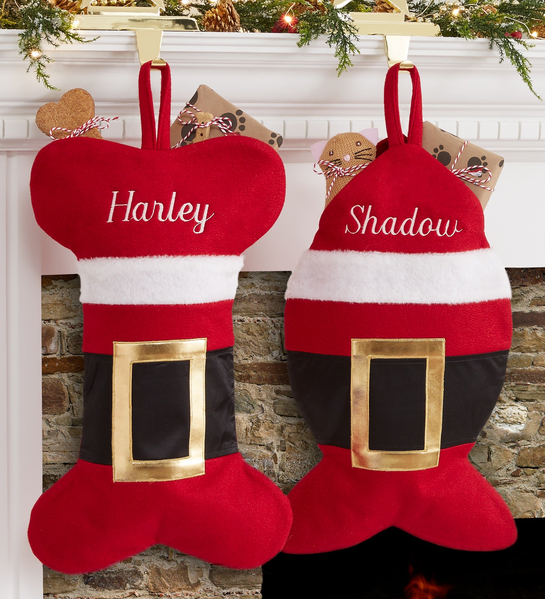 Santa Belt Personalized Pet Christmas Stocking