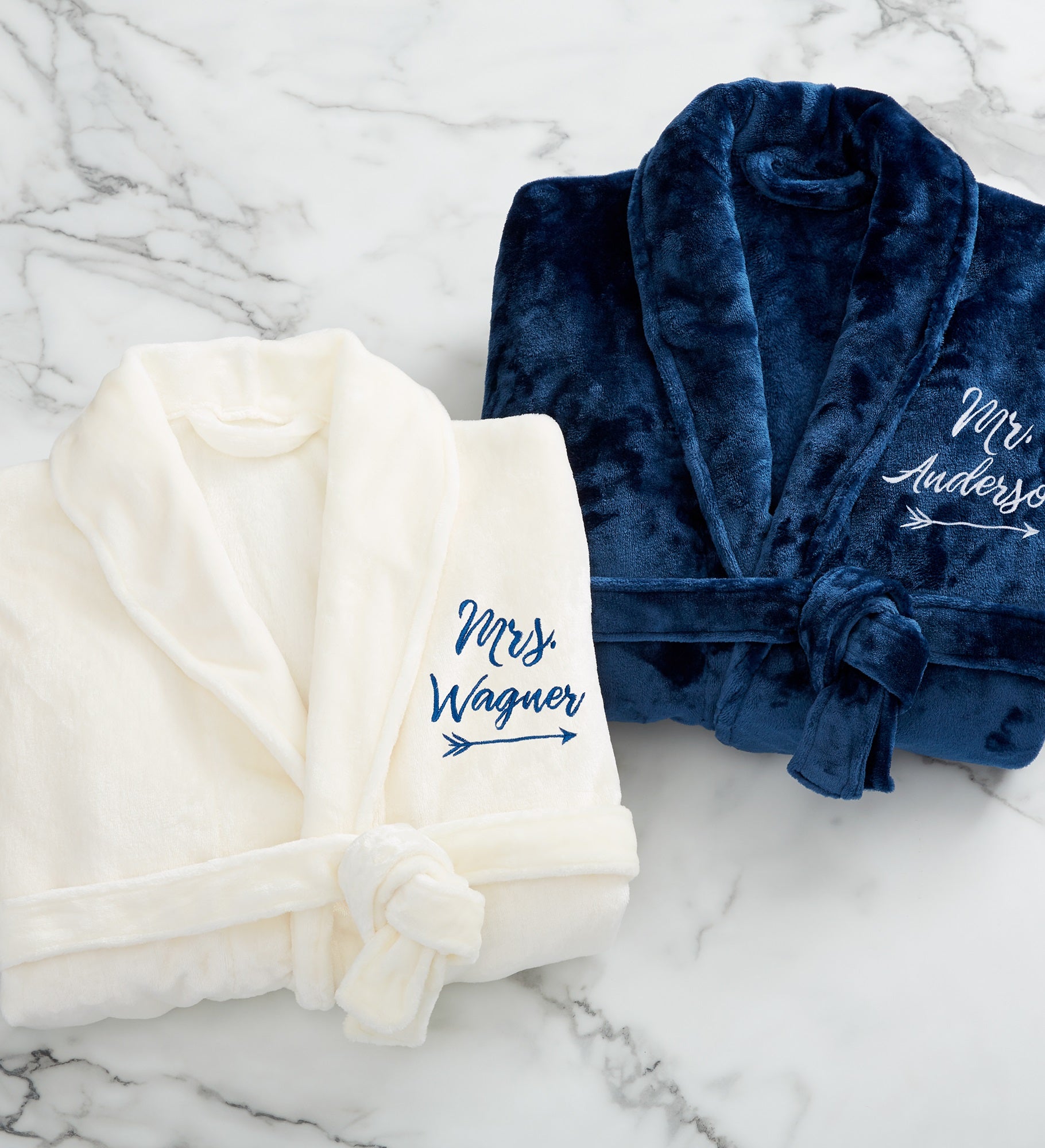 Mr. & Mrs. Embroidered Luxury Fleece Robes