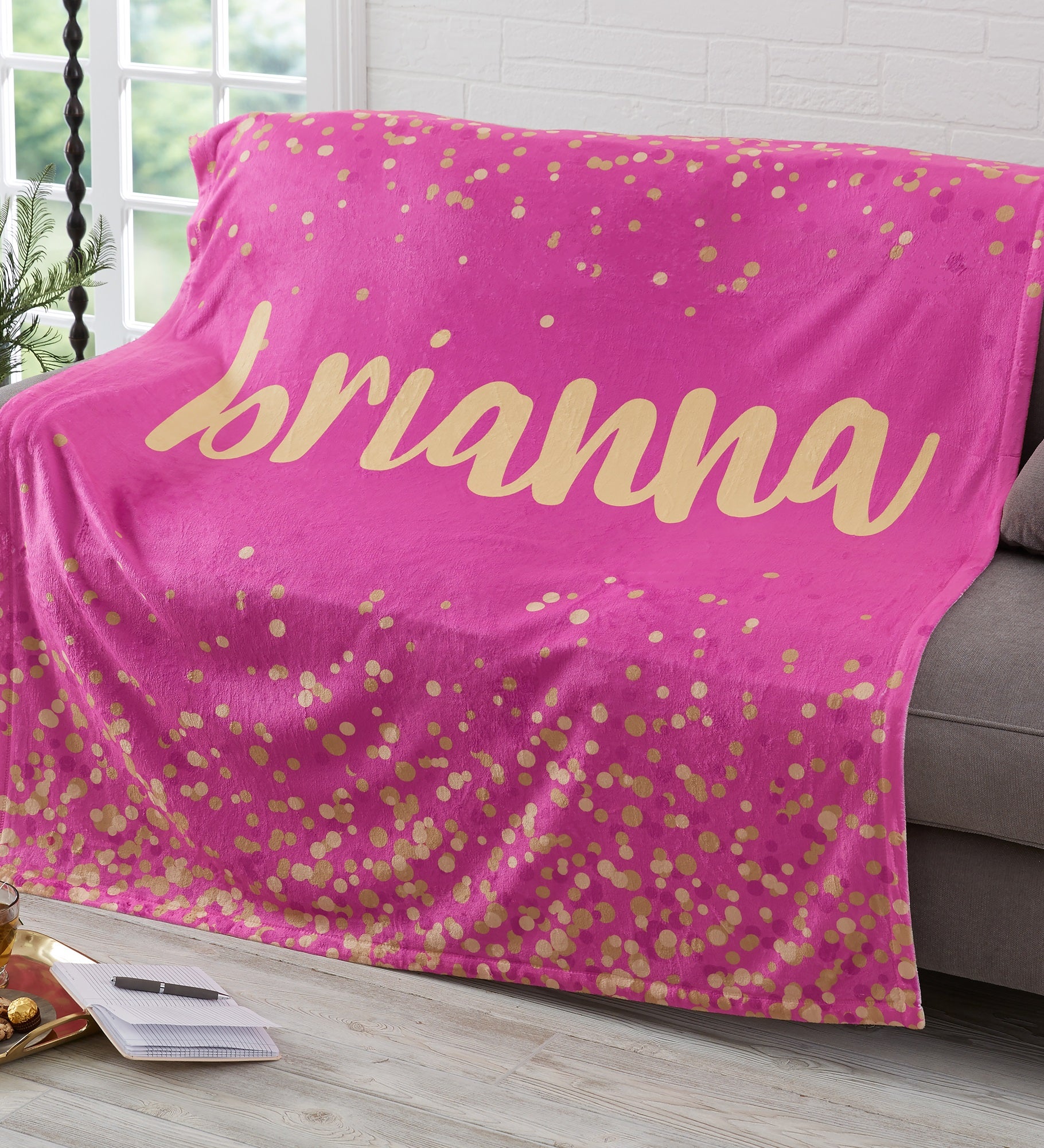 Sparkling Name Personalized Blanket