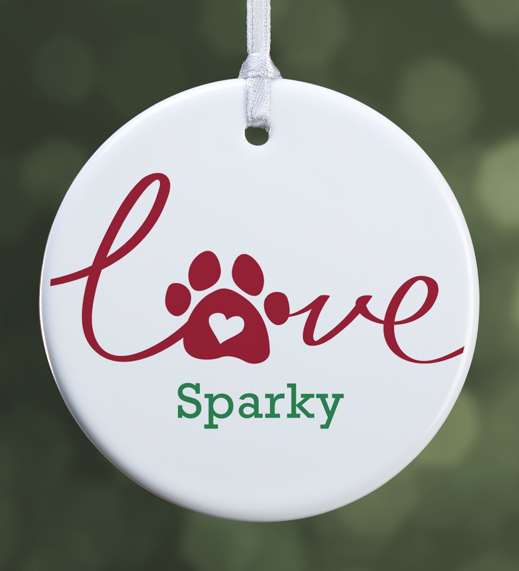 Love Has 4 Paws Personalized Dog Ornament