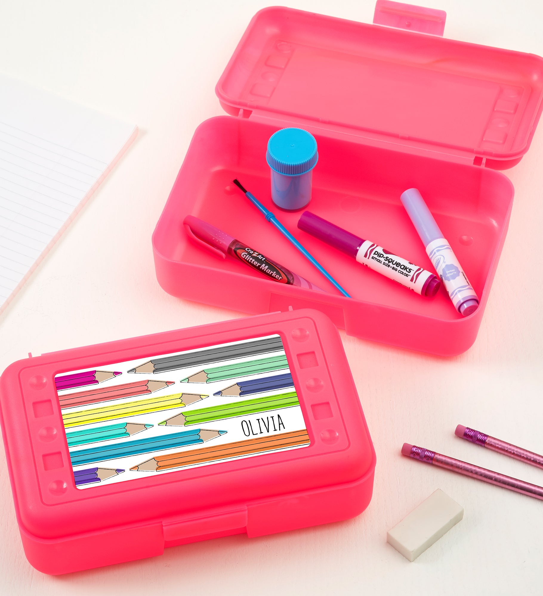 Vibrant Hues Personalized Pencil Box