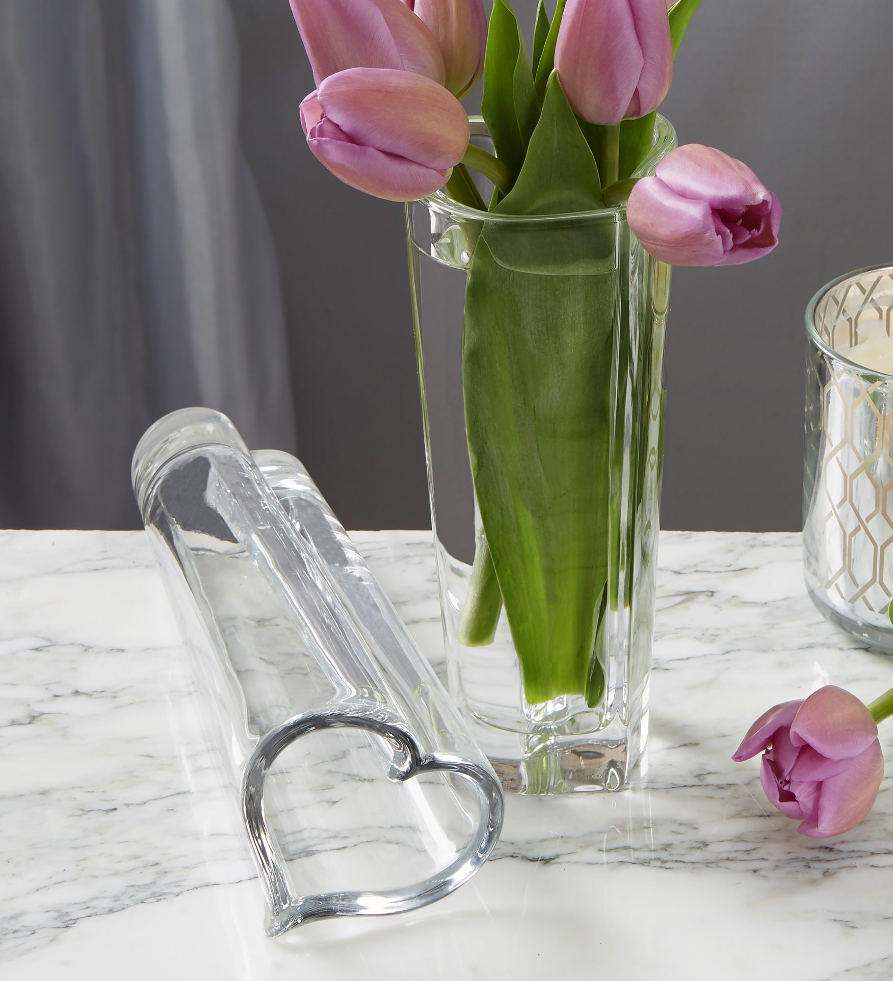 Orrefors Engraved Crystal Heart Bud Vase For Mom