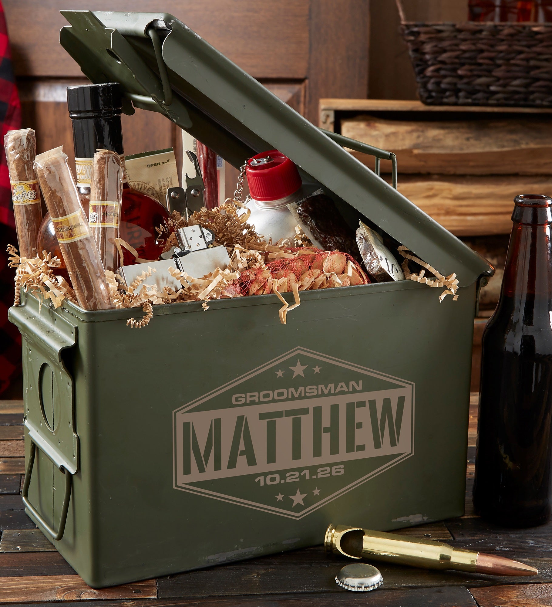 Five-Star Groomsman Personalized Ammo Box