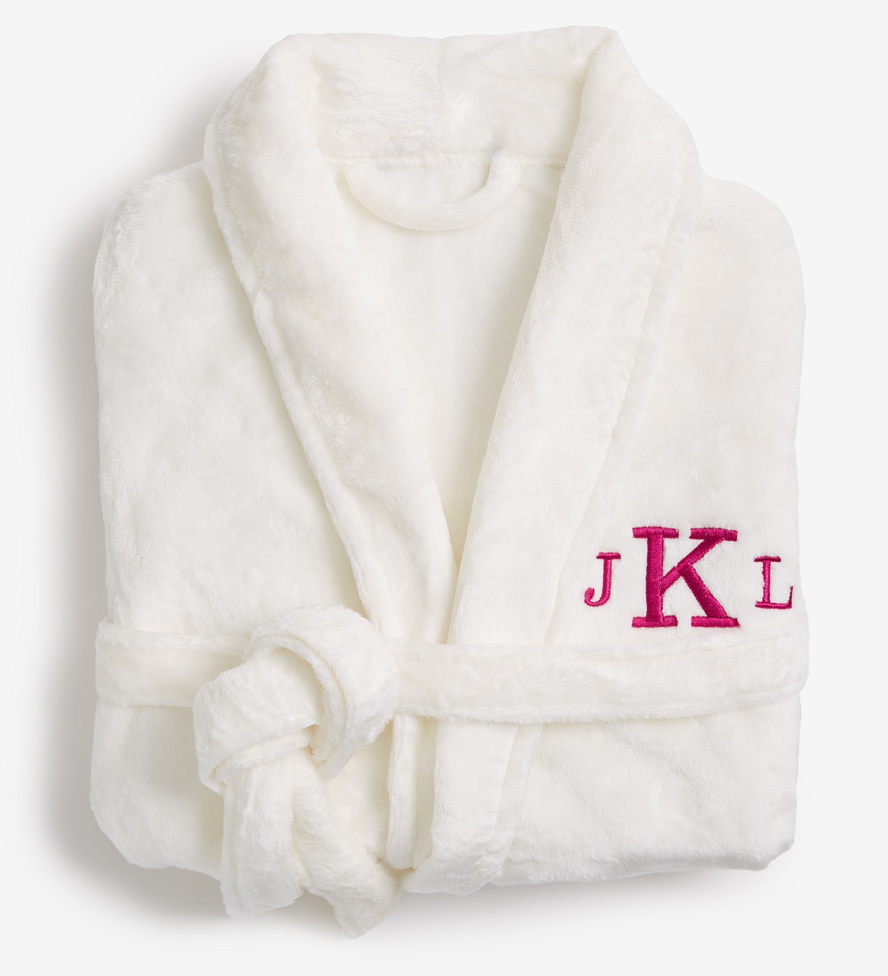 Classic Embroidered Short Fleece Robe
