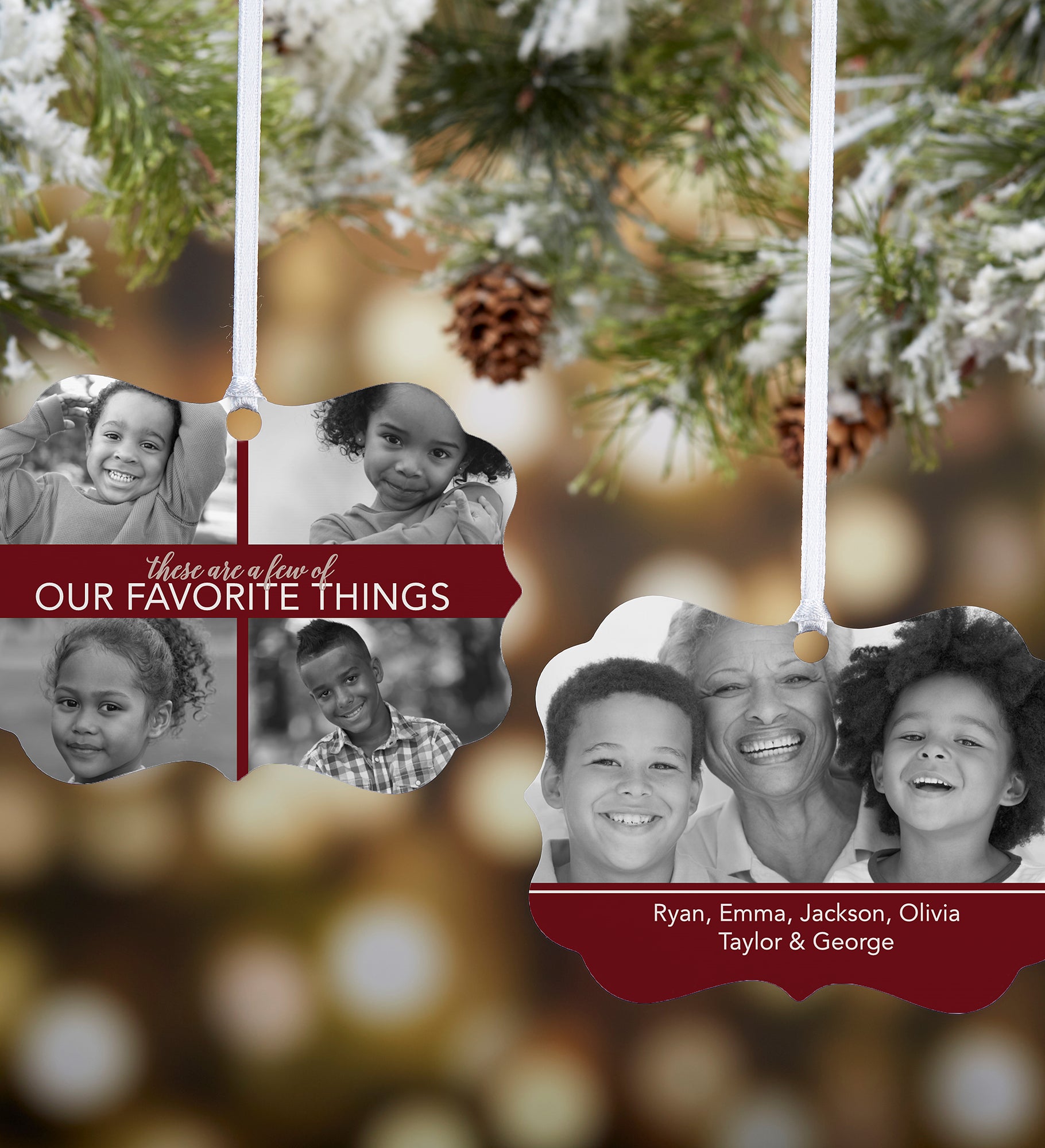 My Favorite Things 5 Photo Personalized Ornament