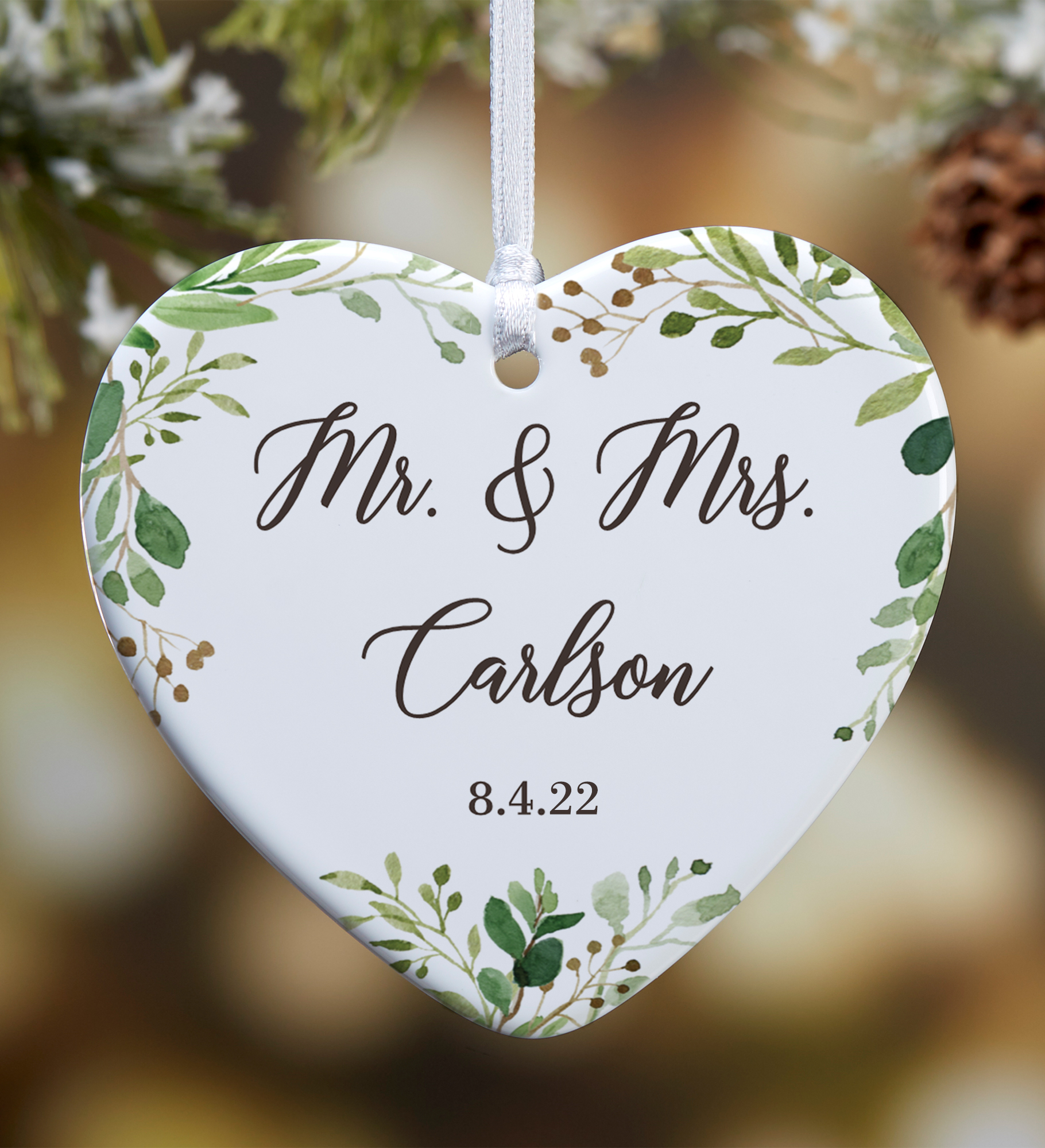 Laurels Of Love Personalized Wedding Ornament