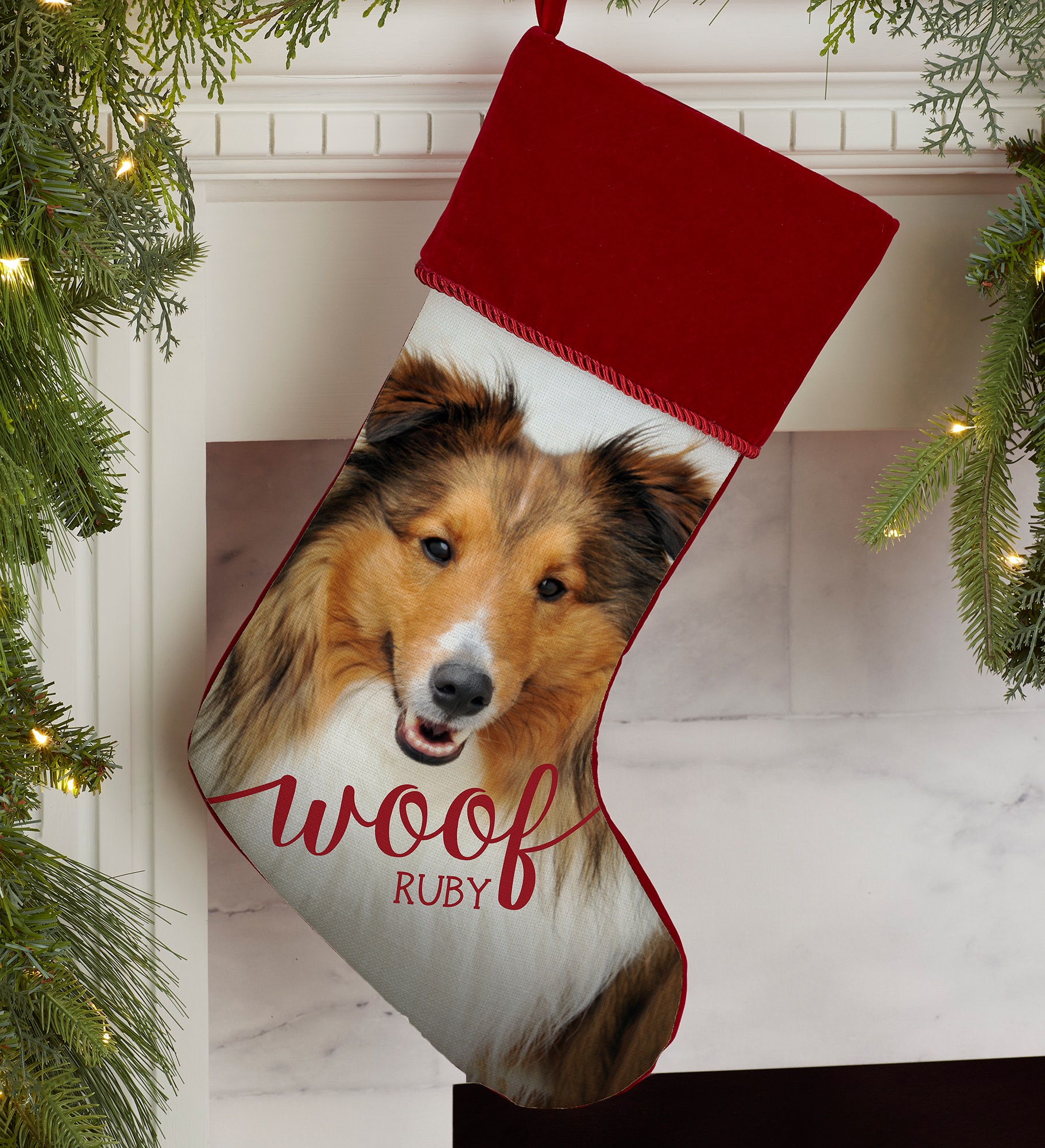 Woof & Meow Personalized Pet Photo Christmas Stockings