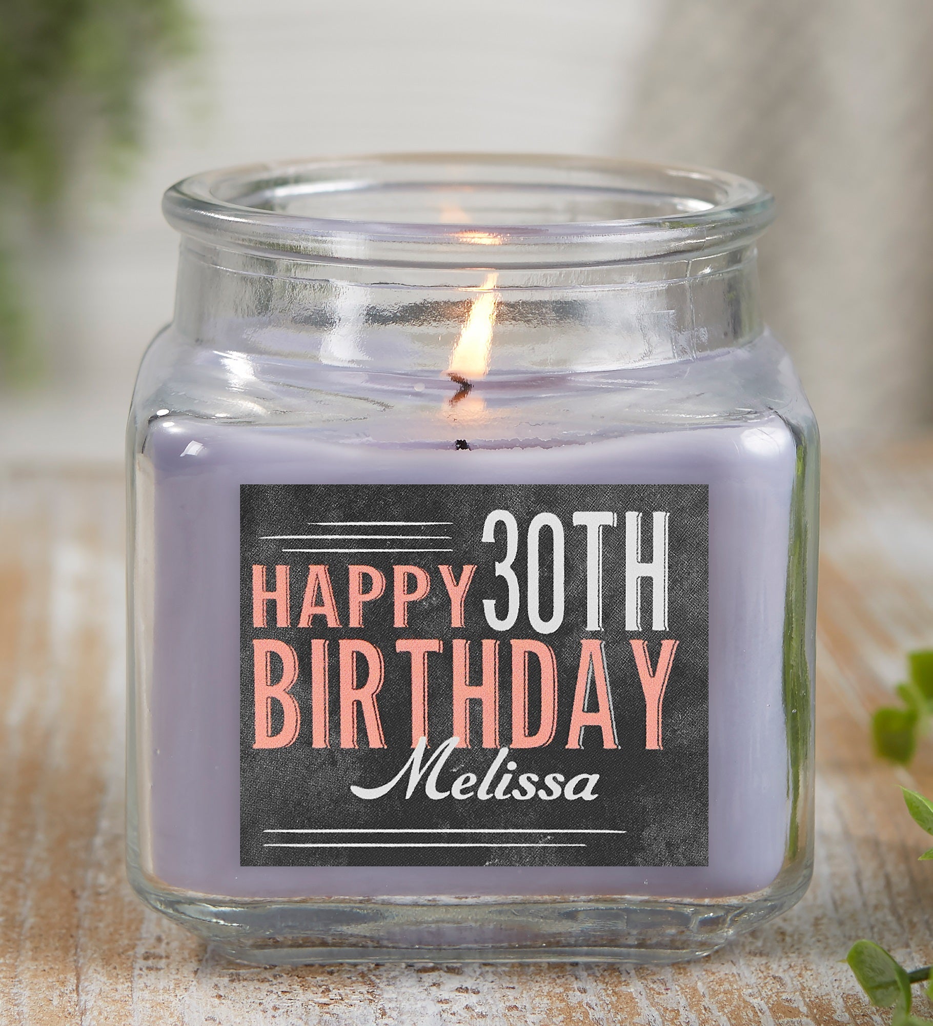 Vintage Birthday Personalized Scented Glass Candle Jar