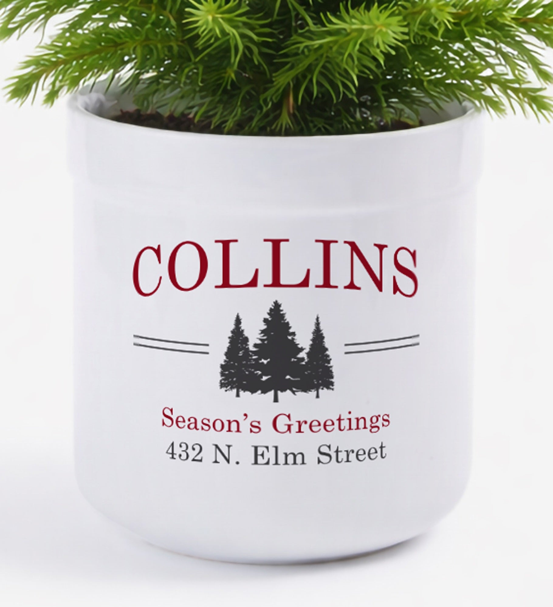 Vintage Holiday Personalized Outdoor Flower Pot