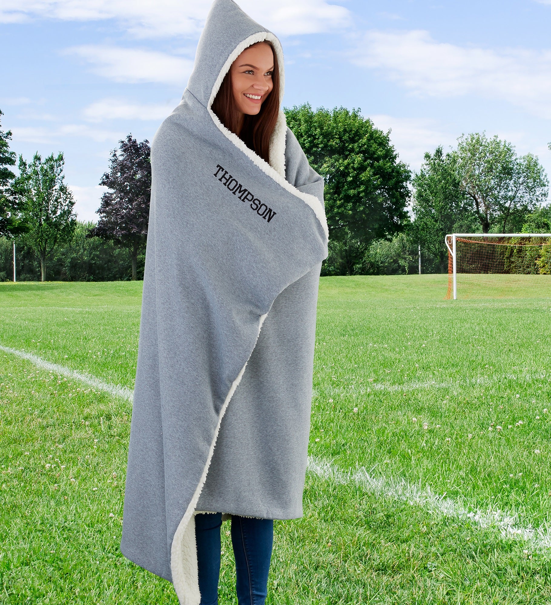 Personalized Outdoor Hooded Sweatshirt Blanket