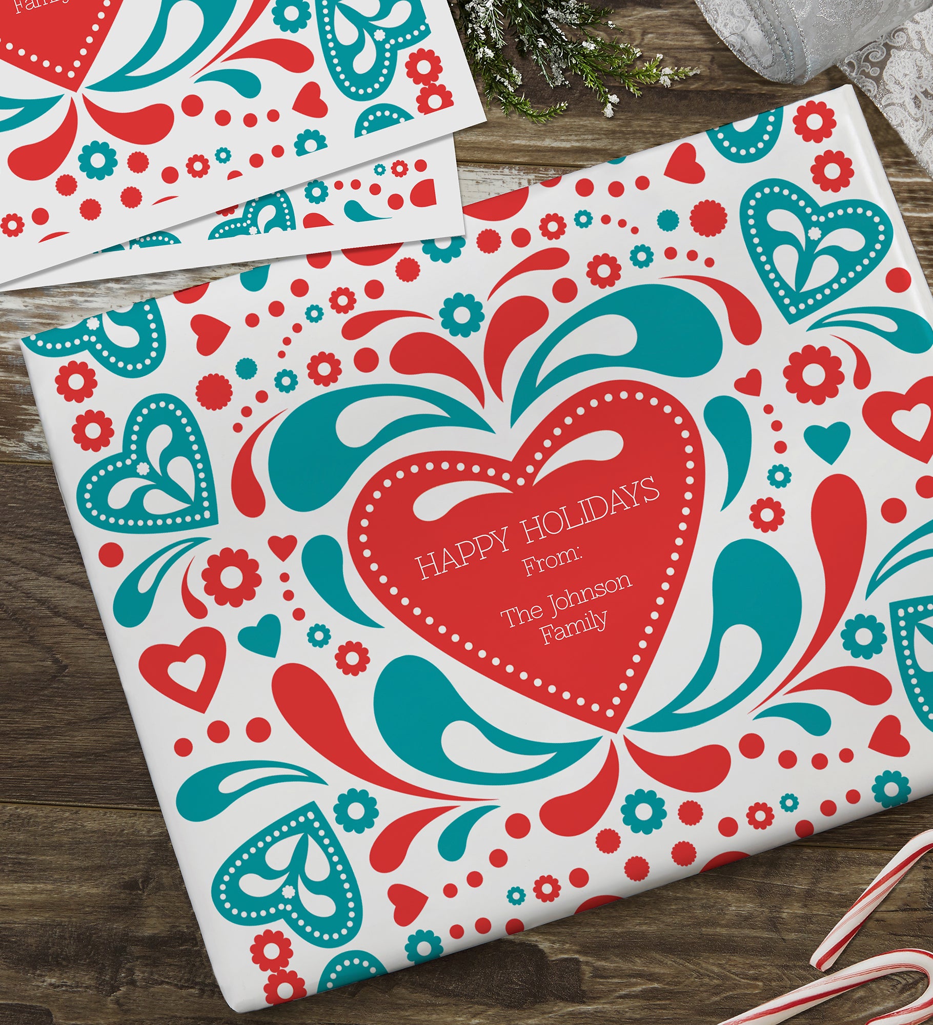 Scandinavian Holiday Personalized Wrapping Paper