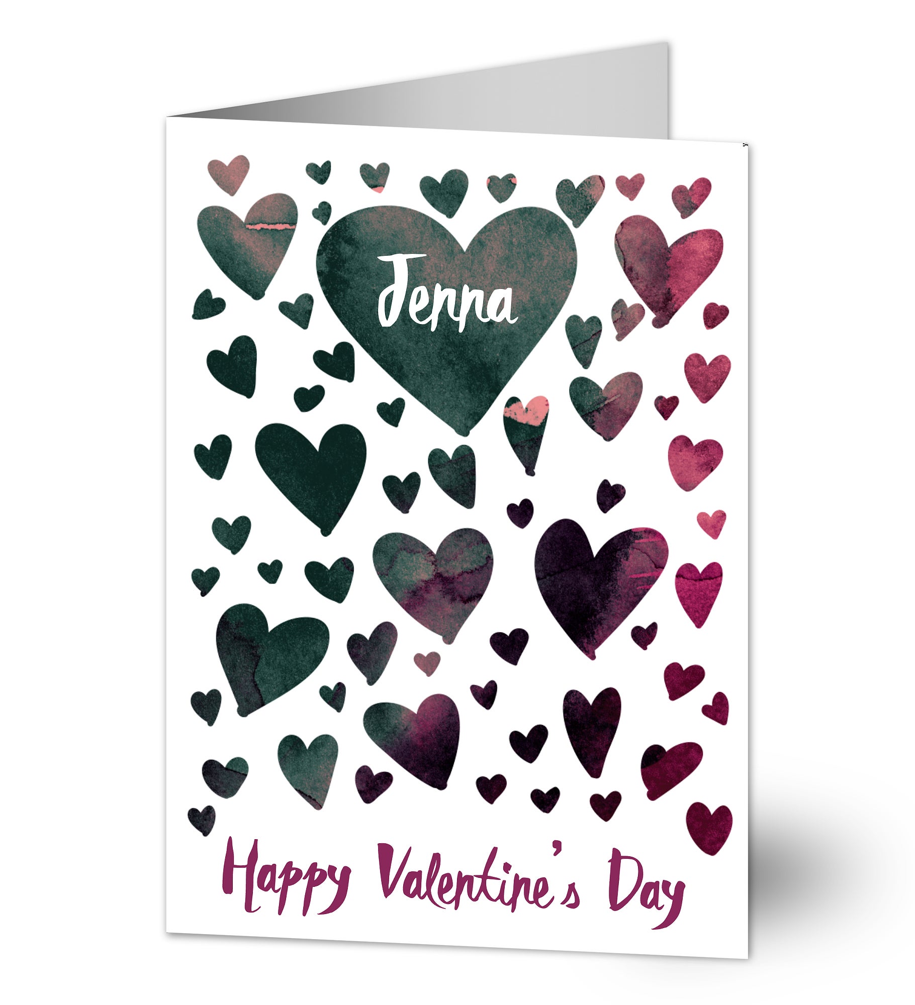 Watercolor Hearts Valentine's Day Greeting Card
